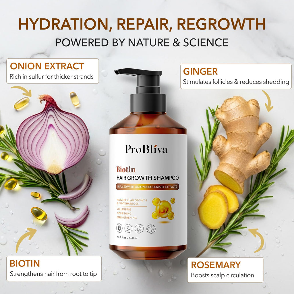 ProBliva Biotin Shampoo & Onion Conditioner Set for Thinning Hair – Strengthening Duo with Biotin, Rosemary & Onion Extracts