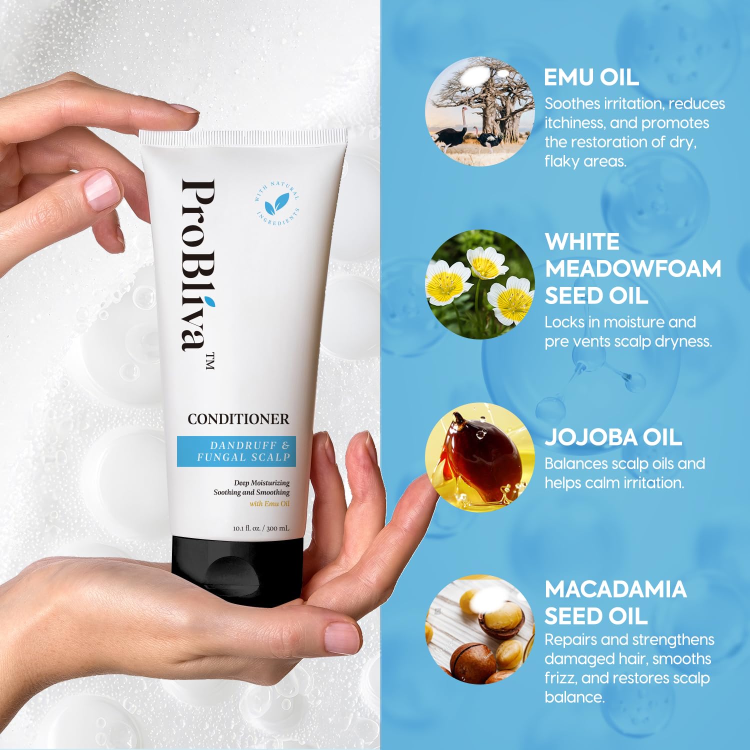 ProBliva Dandruff & Dry Scalp Conditioner – Deep Moisturizing with Natural Oils (10 oz)