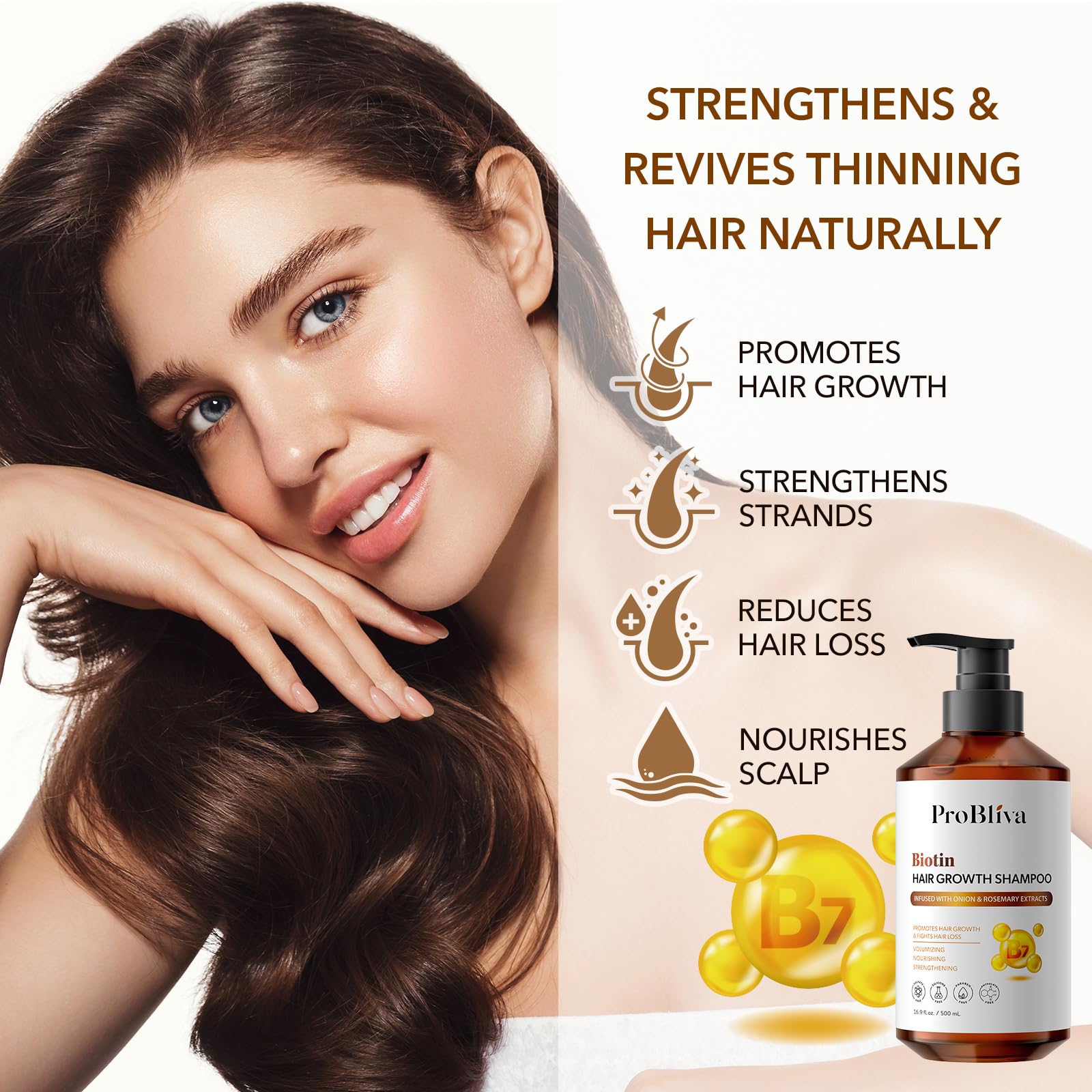 ProBliva Biotin Shampoo & Onion Conditioner Set for Thinning Hair – Strengthening Duo with Biotin, Rosemary & Onion Extracts