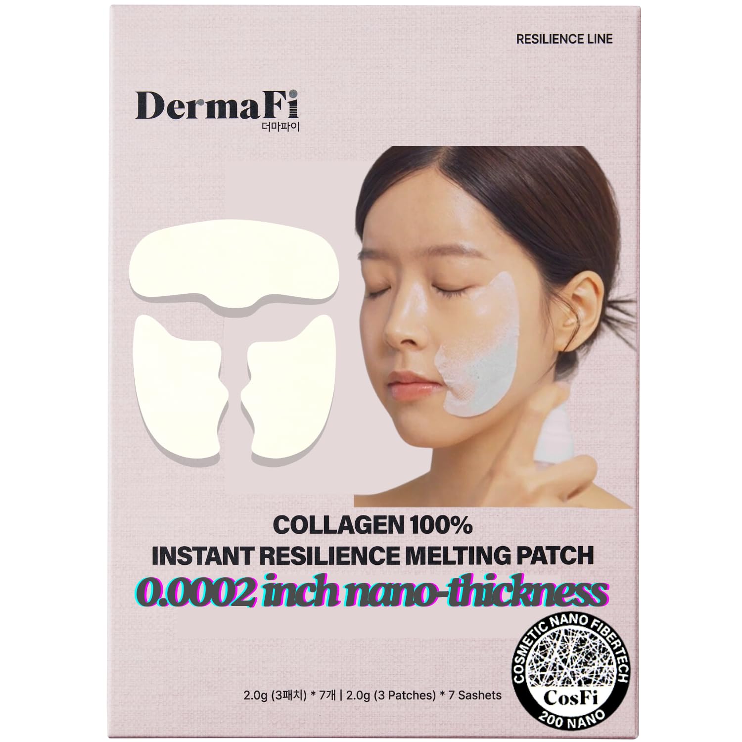 Produco DermaFi Collagen 100% Instant Resilience Melting Patch – 7 Pack Facial Mask | Korean Beauty