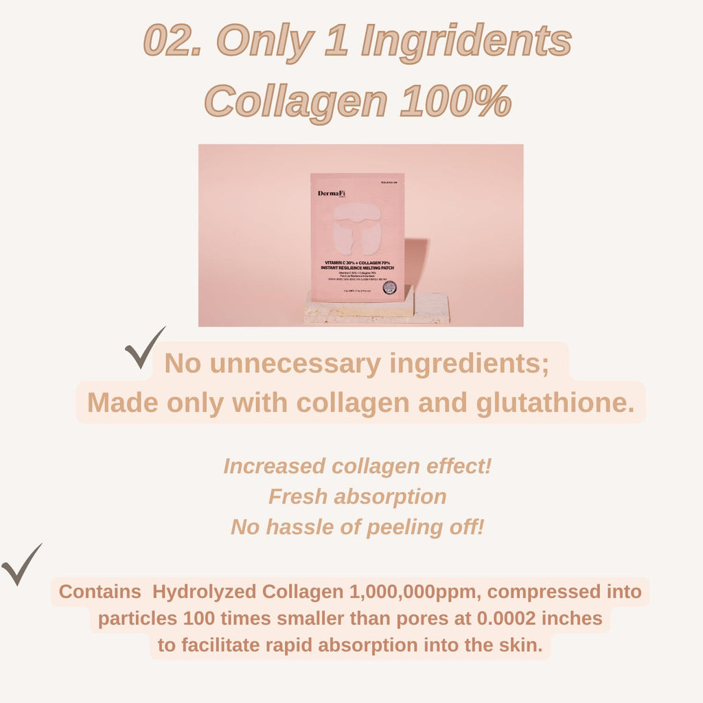 Produco DermaFi Collagen 100% Instant Resilience Melting Patch – 7 Pack Facial Mask | Korean Beauty