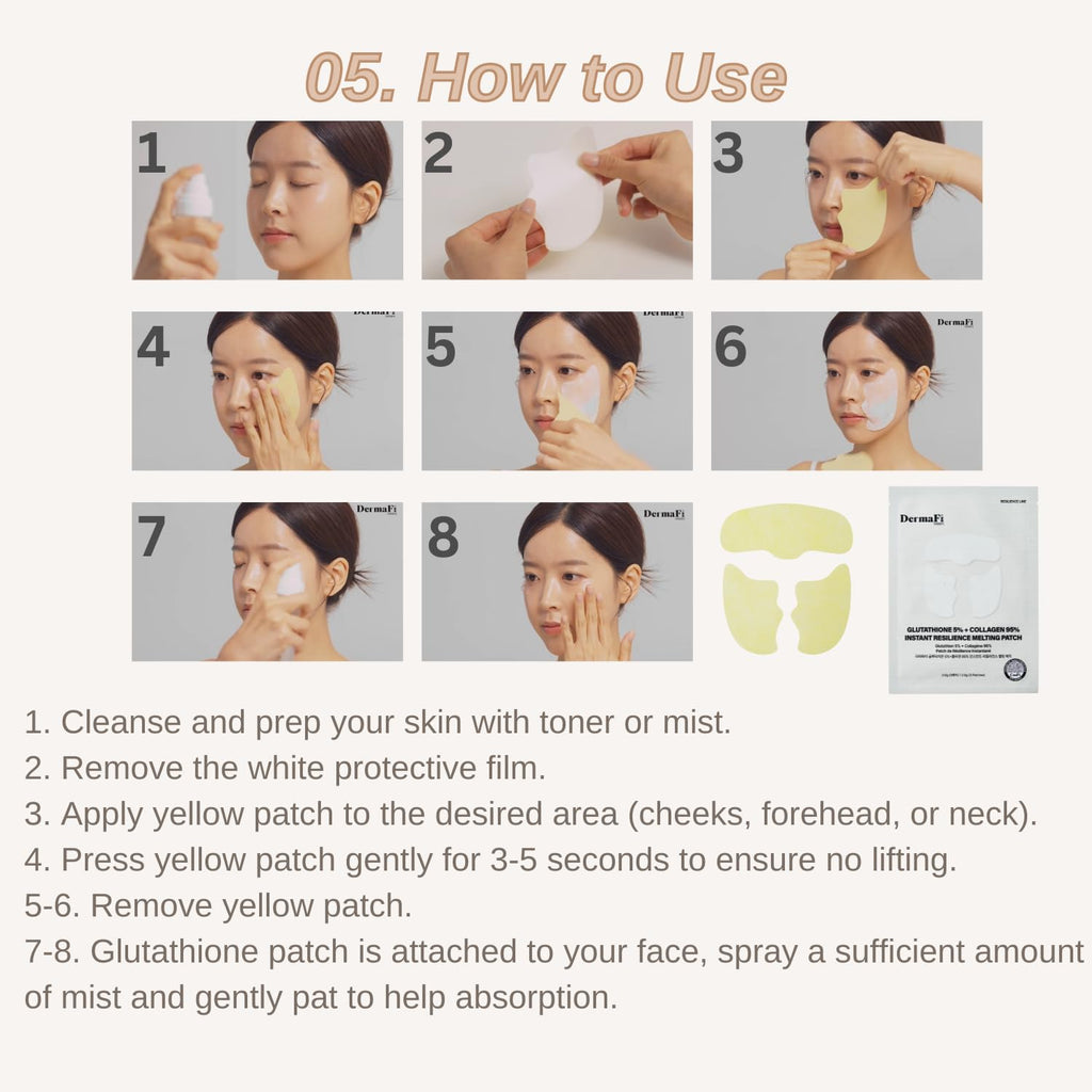 Produco DermaFi Collagen 100% Instant Resilience Melting Patch – 7 Pack Facial Mask | Korean Beauty