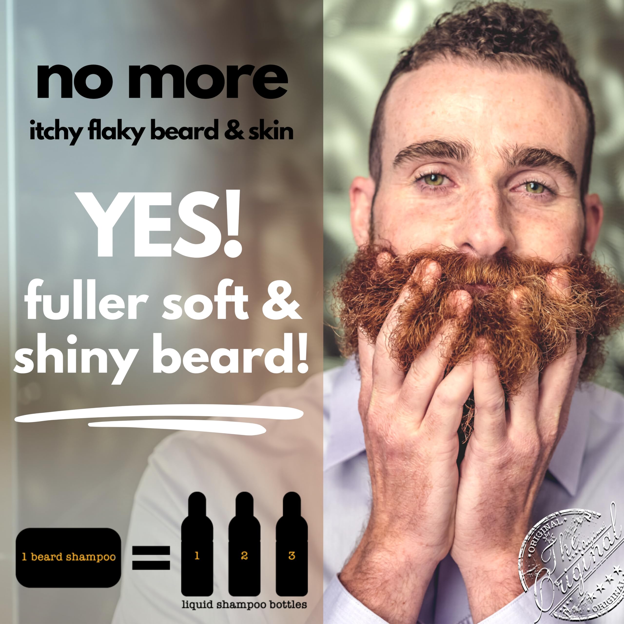 Professor Fuzzworthy's Beard Shampoo Bar for Extra Soft, Healthy Beard - Beer & Rhassoul Clay - 4.2 oz - Australia