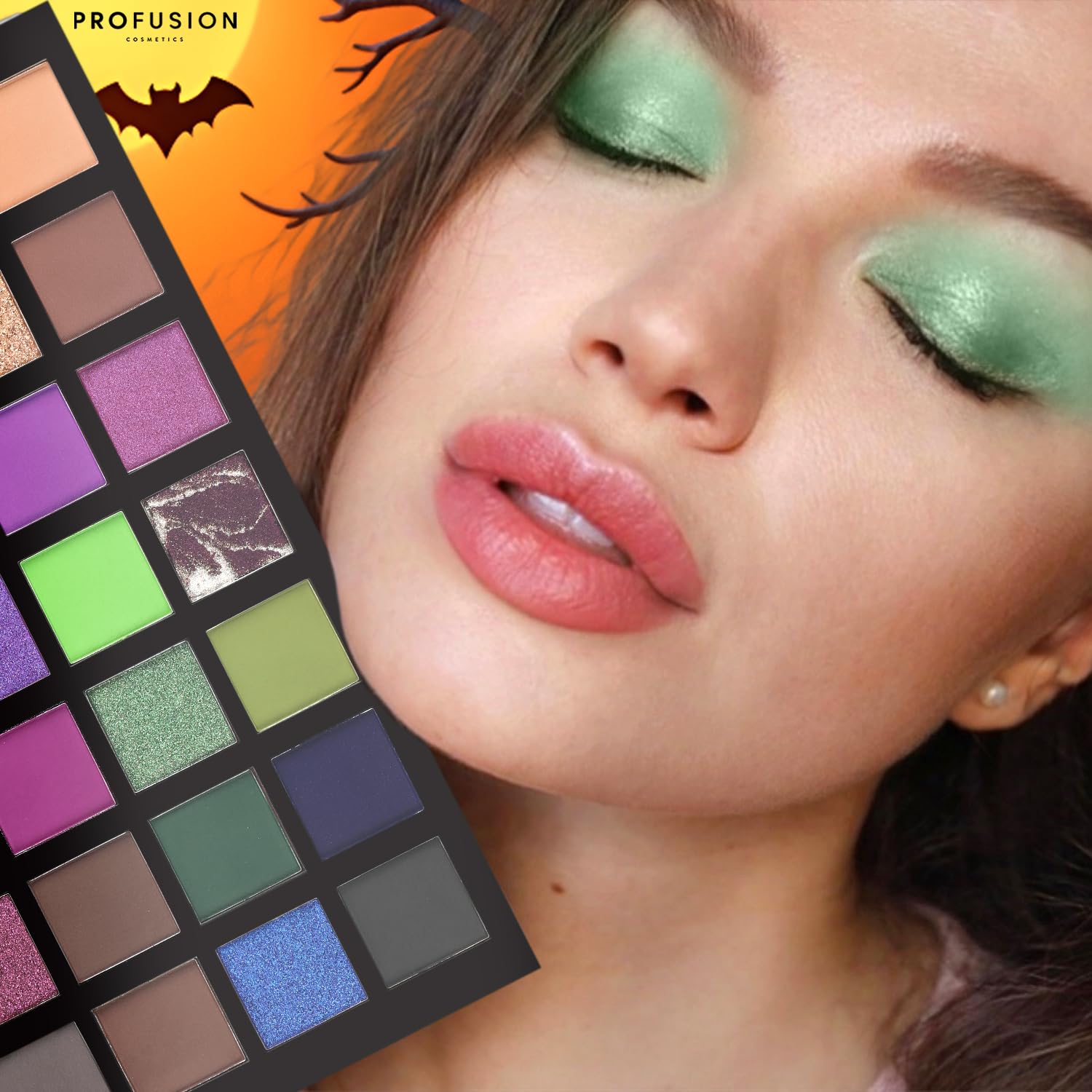 Profusion Moonlight Magic Eyeshadow Palette – 35 Gothic Shades, Built-In Mirror, Vegan