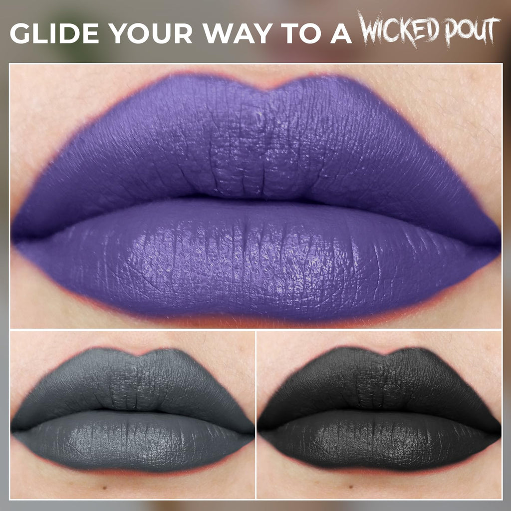 Profusion Cosmetics Sea Witch Lip Envy 3-Piece Satin Lipstick Set | Long-Wearing Vegan Lip Color