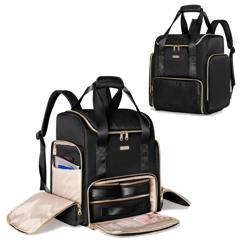 Prokva Large Makeup Backpack with 3 Clear Bags – Professional Travel Case (Patent Design)