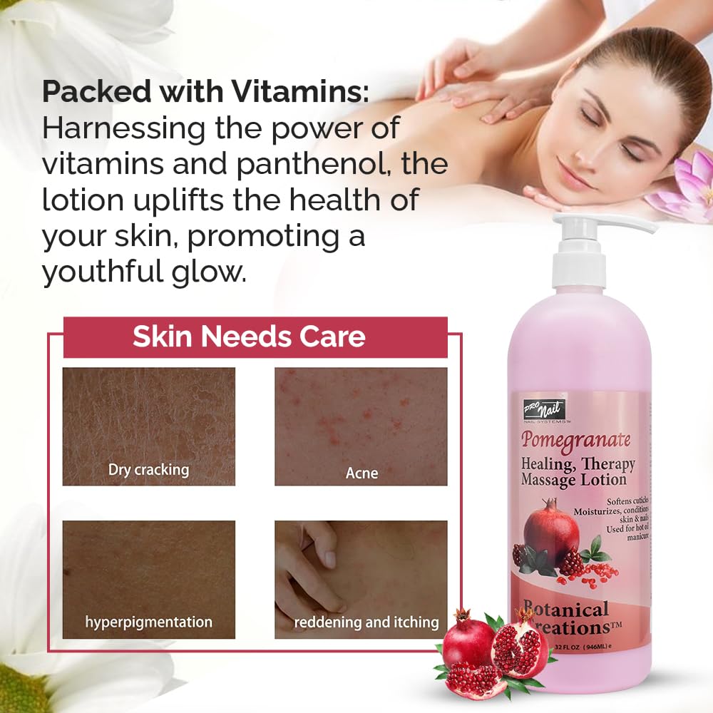 PRO NAIL Healing Therapy Massage Lotion - 32 oz | Aromatherapy Hydration for Hands, Feet & Body