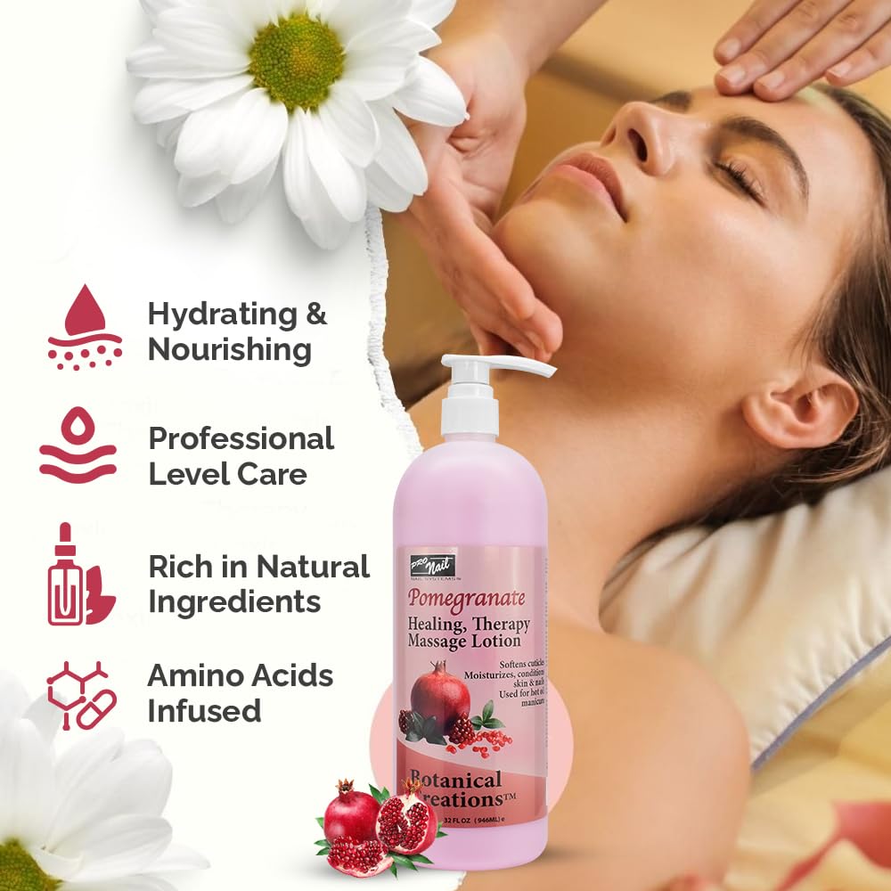 PRO NAIL Healing Therapy Massage Lotion - 32 oz | Aromatherapy Hydration for Hands, Feet & Body