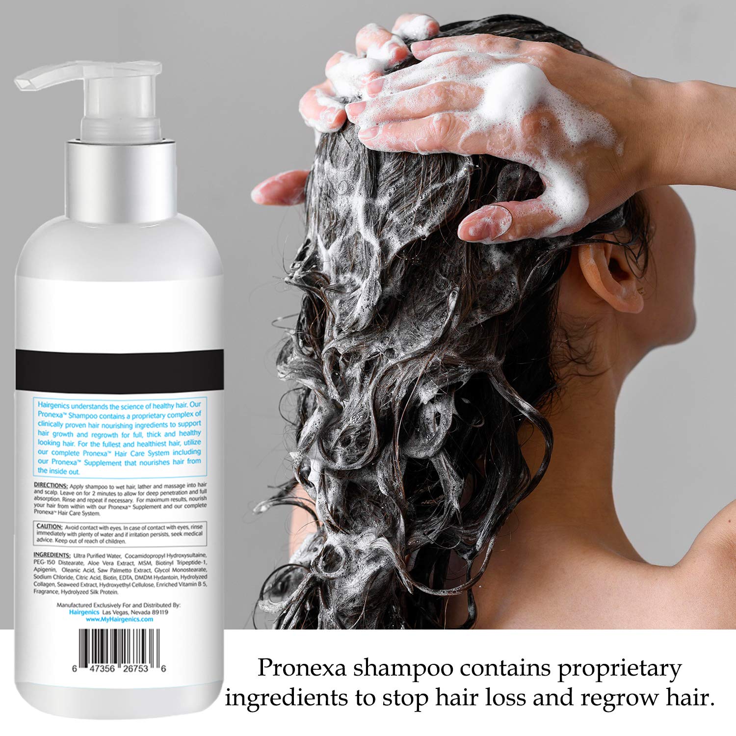 Pronexa Hairgenics Clinical Strength Hair Growth Shampoo with Biotin, Collagen & DHT Blockers – 8 fl oz