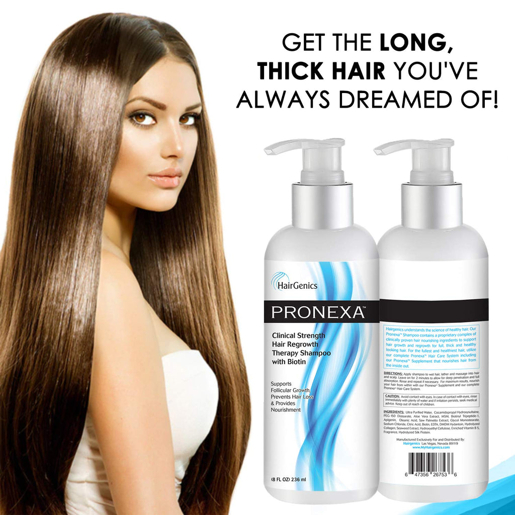 Pronexa Hairgenics Clinical Strength Hair Growth Shampoo with Biotin, Collagen & DHT Blockers – 8 fl oz