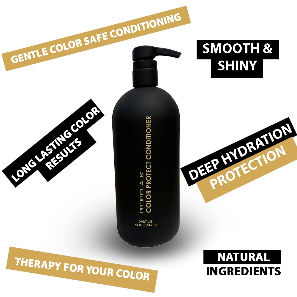 Prorituals Color Protect Conditioner for Color Treated Hair, 32 fl oz | Sulfate Free, Vegan