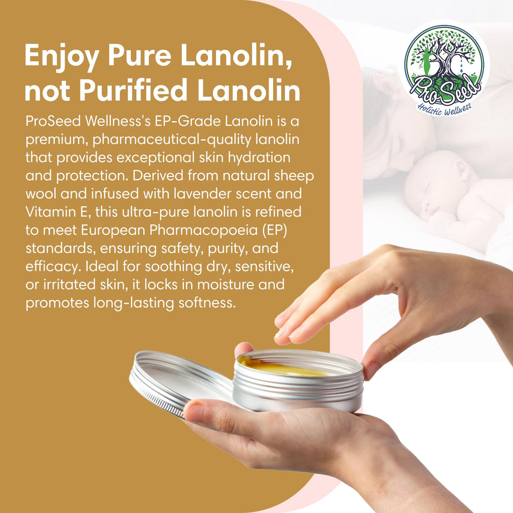 ProSeed Lanolin Cream with Lavender & Vitamin E – Nursing Balm for Mom, Baby & Dry Skin (1.5oz)