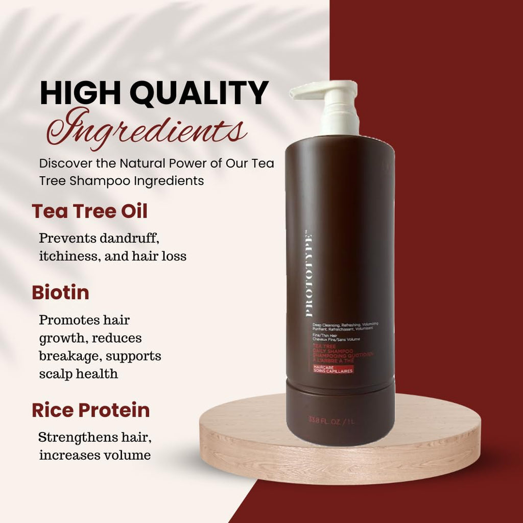 PROTOTYPE Tea Tree Shampoo – Deep Cleansing, Refreshing & Volumizing for All Hair Types
