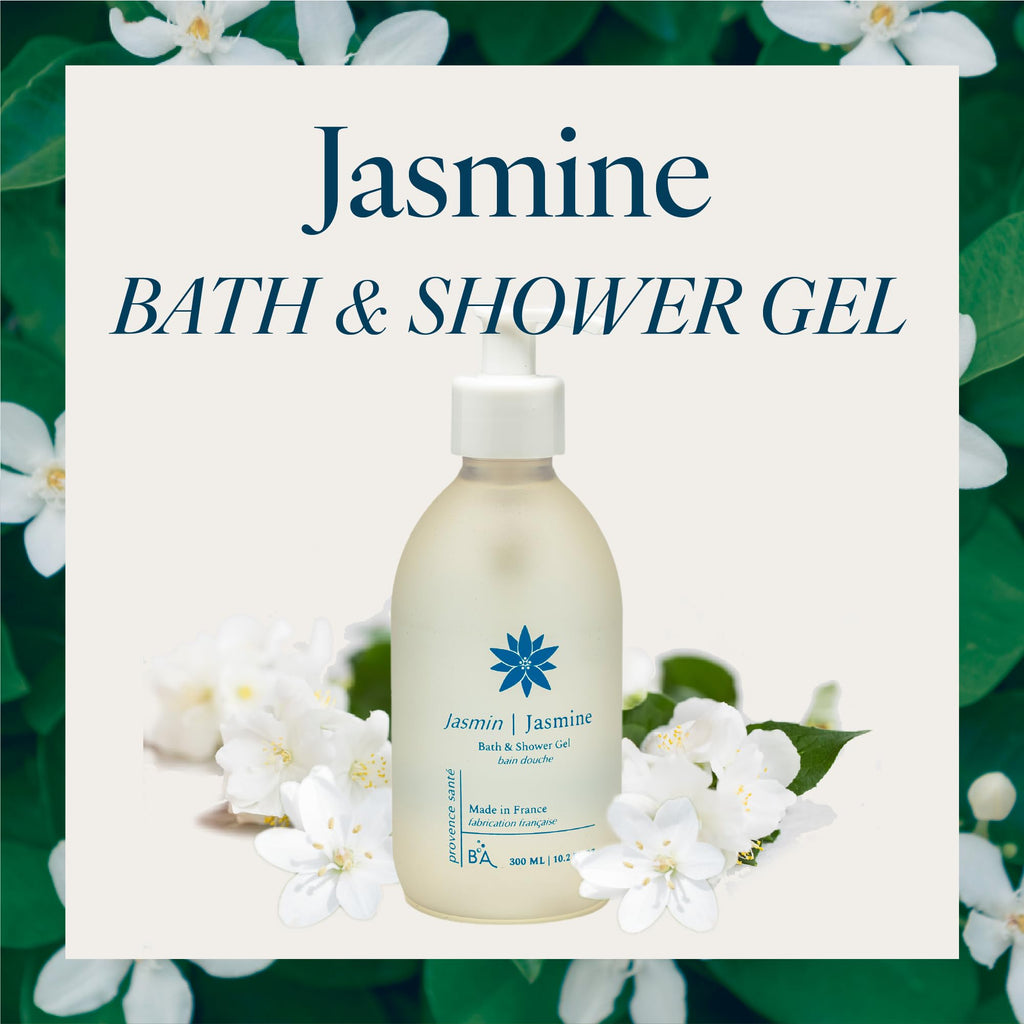 Provence Sante Cleansing Bath & Shower Gel – Almond Oil Moisturizing Body Wash, Jasmine Scent, Made in France