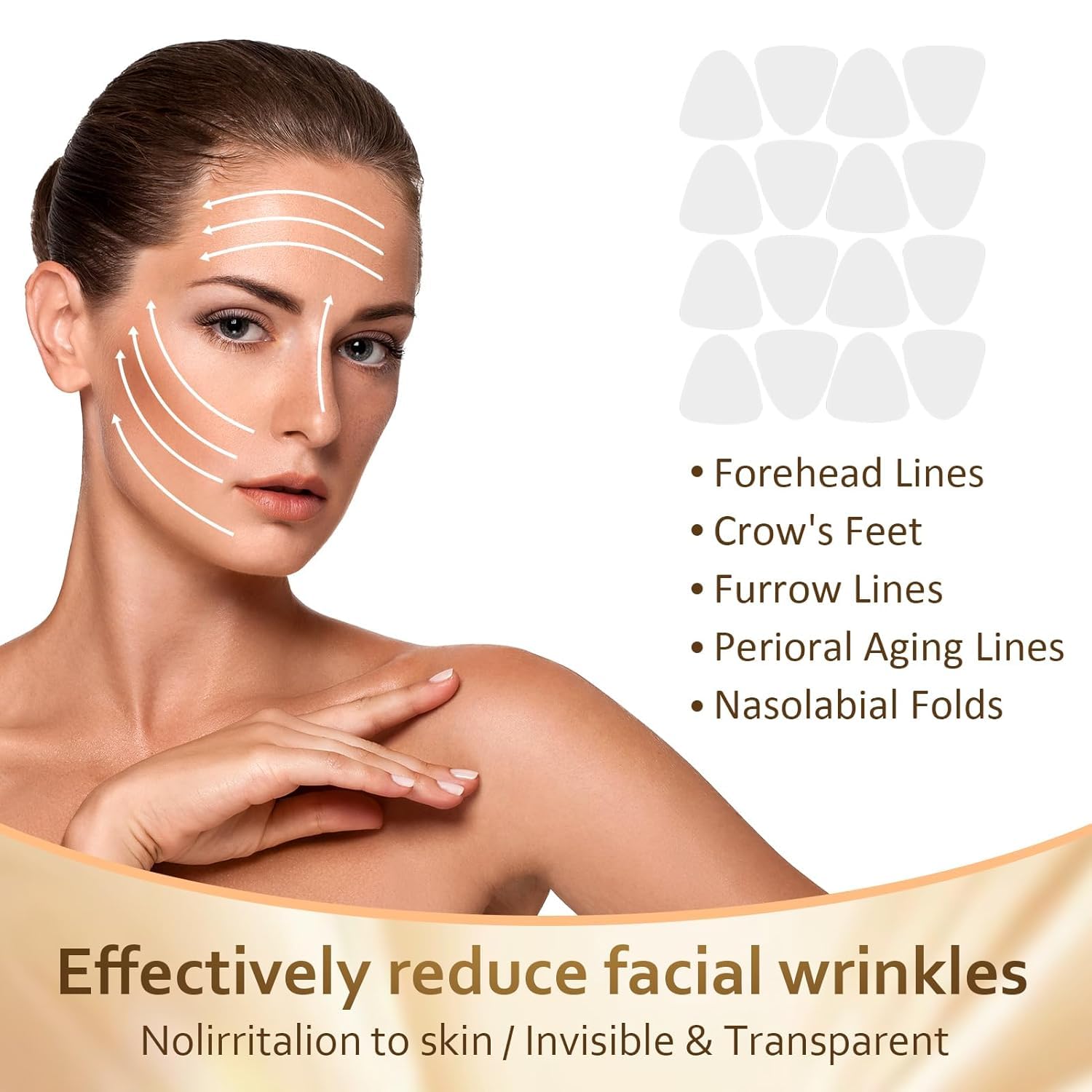 Prypug Forehead Wrinkle Patches – 160 Pcs Multi-Area Anti-Wrinkle Patches for Forehead, Eyes & Mouth