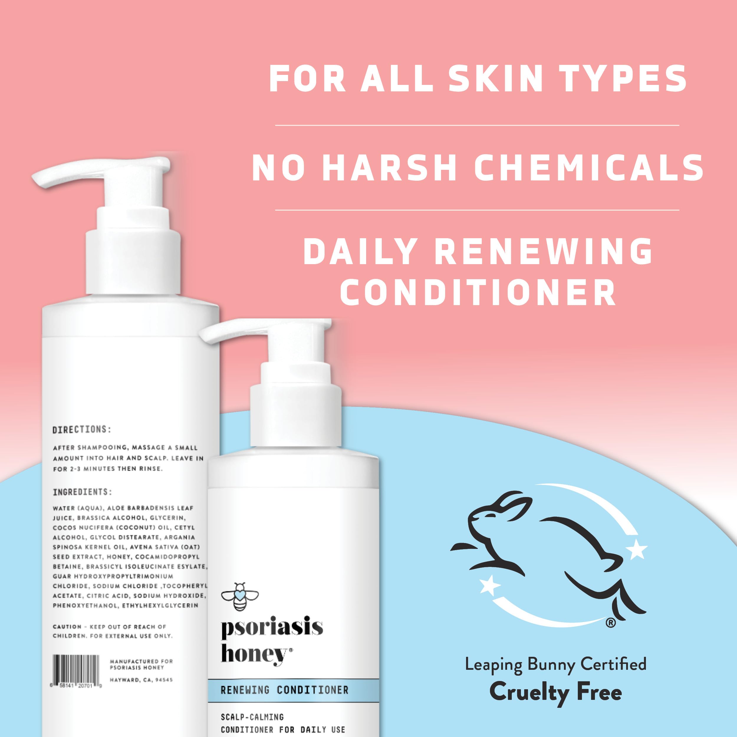 PSORIASIS HONEY Renewing Conditioner – Dry Scalp Hydration & Hair Renewal (8oz)