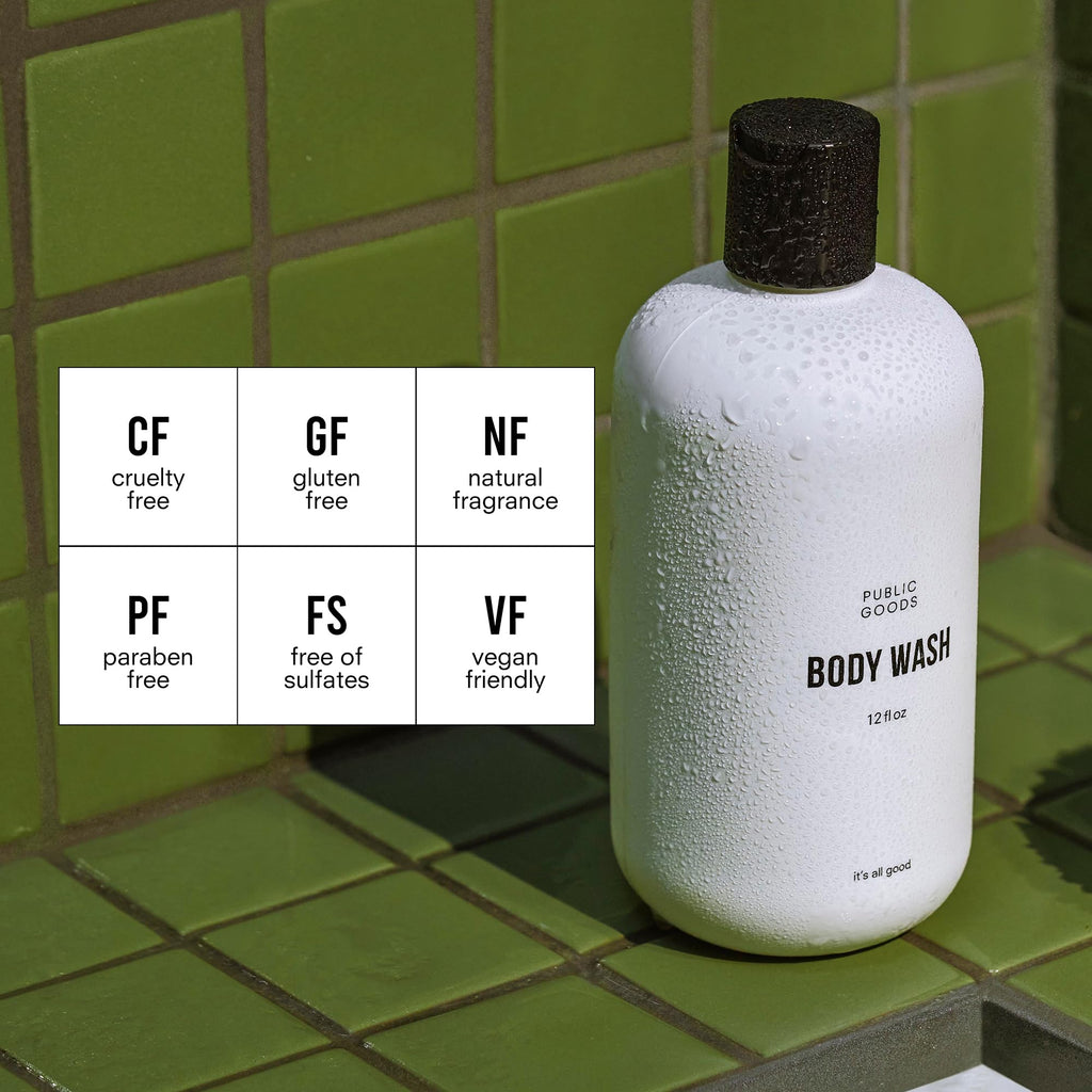 Public Goods Body Wash for Men & Women – Organic Essential Oils, Sulfate & Paraben Free | 12 oz