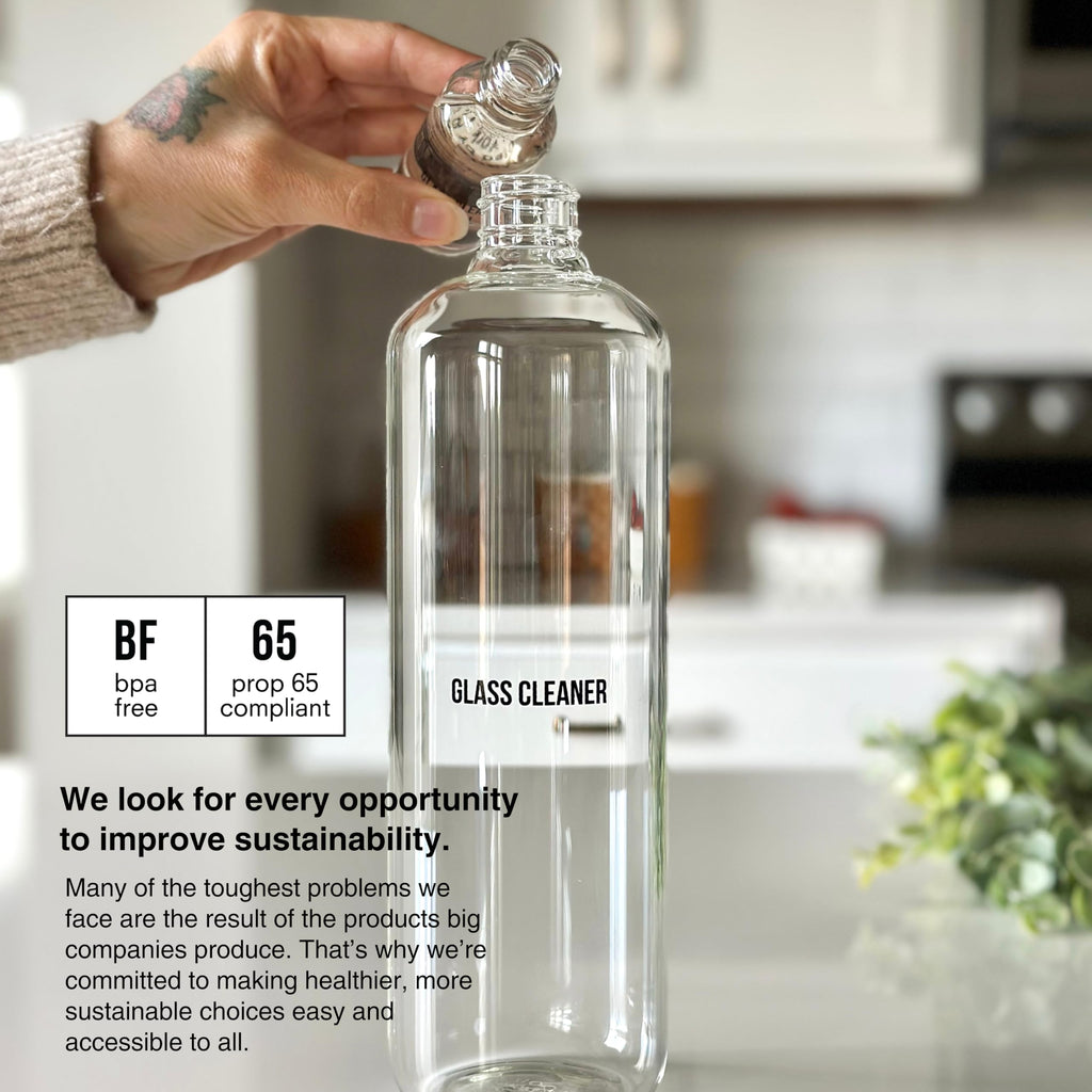 Public Goods Glass Cleaner Refill & Glass Spray Bottle | Concentrated, Plant-Powered, Cruelty-Free | 3-Pack, 24 oz (Diluted)