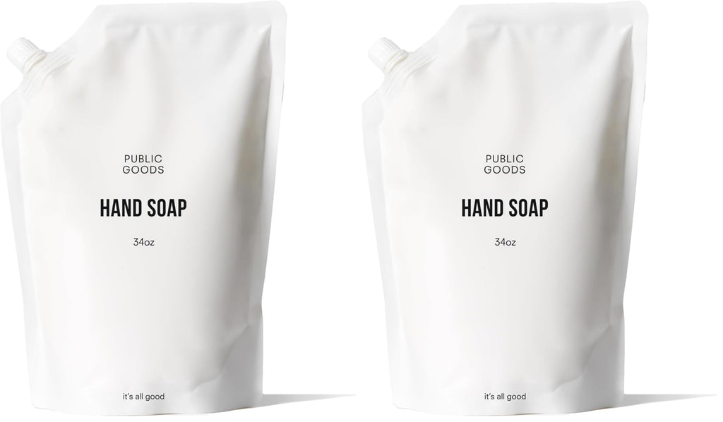 Public Goods Hand Soap | Natural Essential Oils, Paraben & Sulfate Free | Vegan & Cruelty-Free | 34 oz Refill (2-Pack)