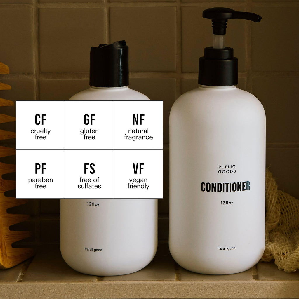 Public Goods Conditioner for Dry Hair — Natural, Sulfate- and Paraben-Free, Vegan | 12 Fl Oz