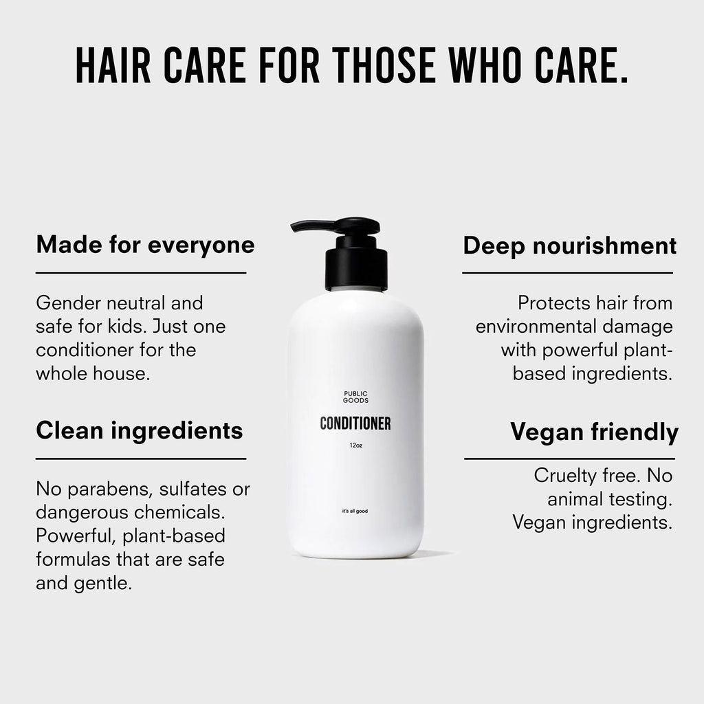 Public Goods Conditioner for Dry Hair — Natural, Sulfate- and Paraben-Free, Vegan | 12 Fl Oz