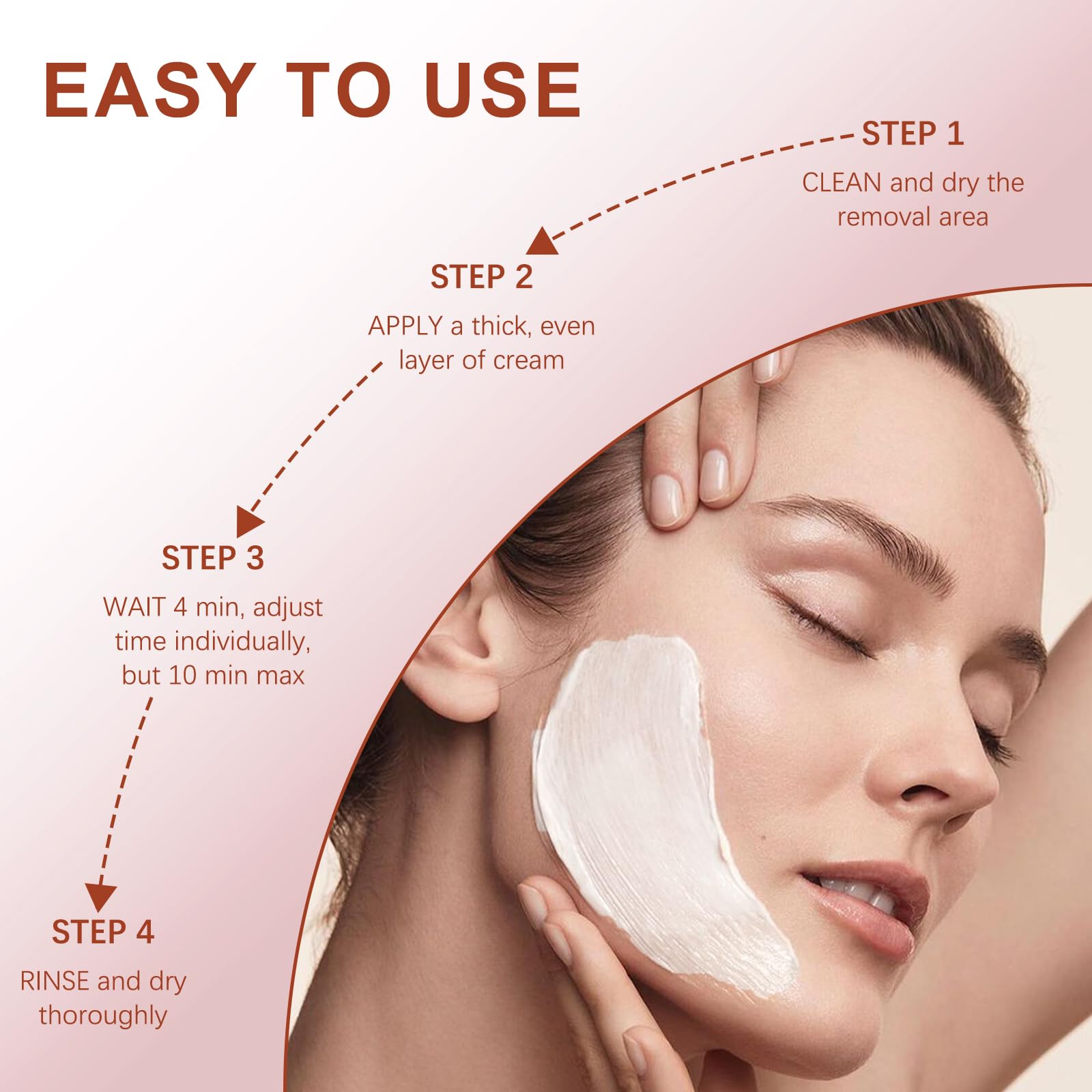 PUILOG Facial Hair Removal Cream for Women — Painless, Gentle & Quick, 1.69 fl oz