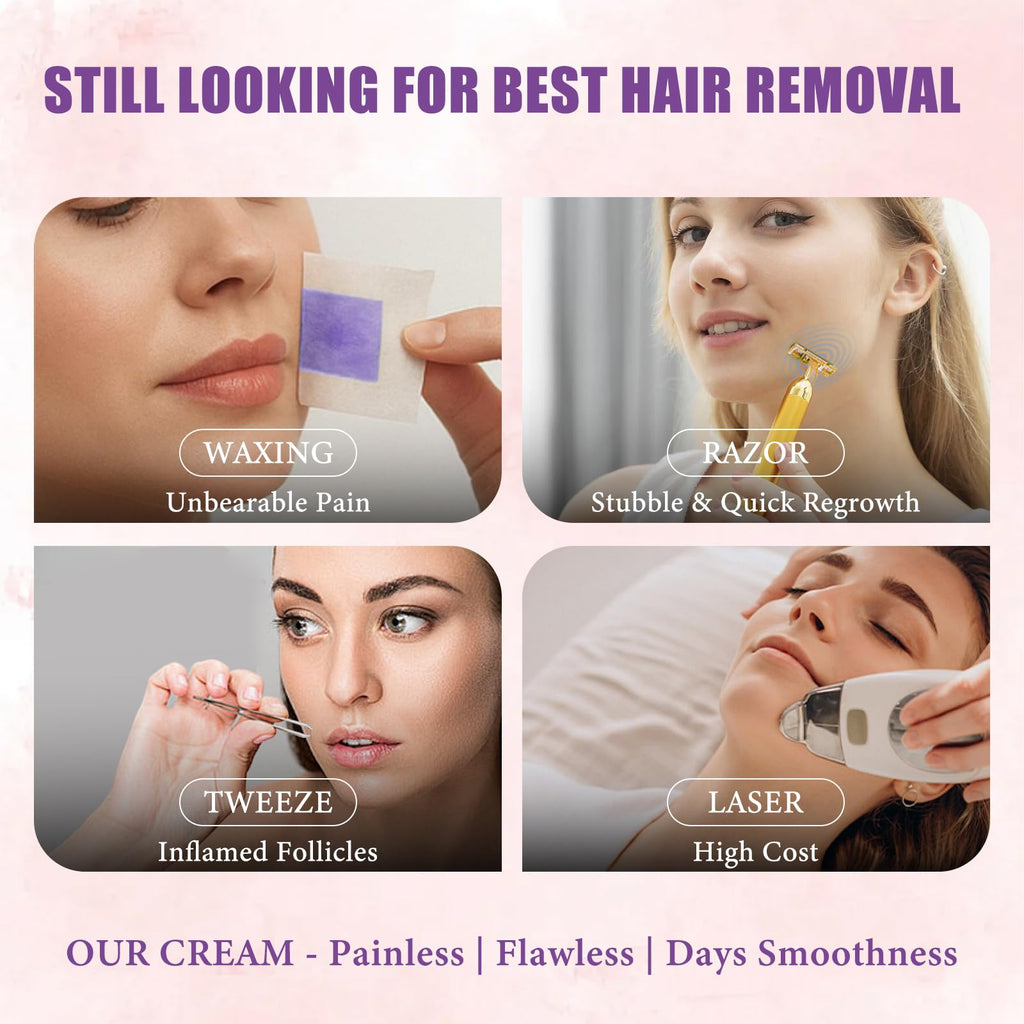 PUILOG Hair Removal Cream for Women – Gentle Facial Depilatory, 4-Min Fast Hair Removal, Sensitive Skin