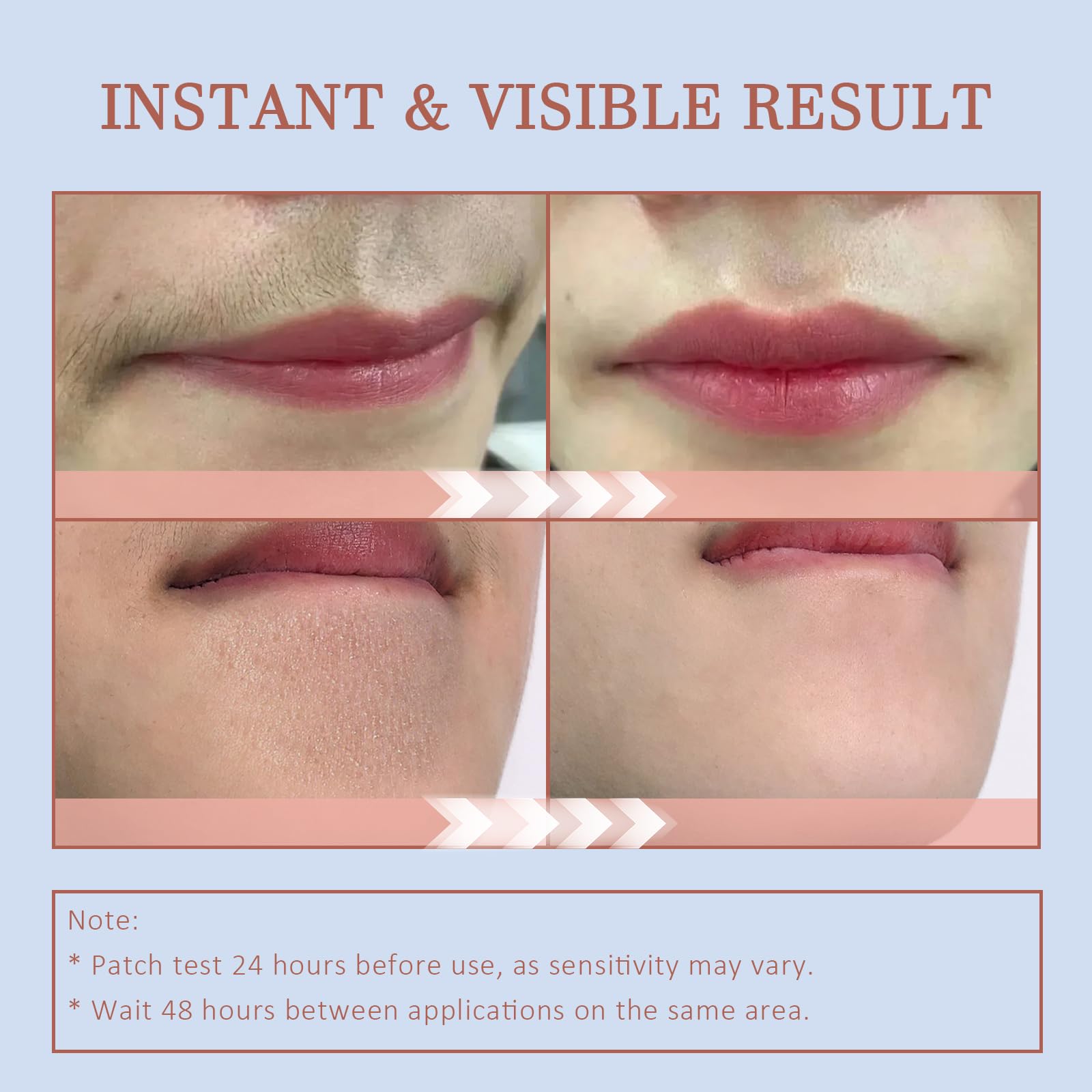 PUILOG Facial Hair Removal Cream Kit for Women – Painless 4-Minute Upper Lip & Chin Hair Removal
