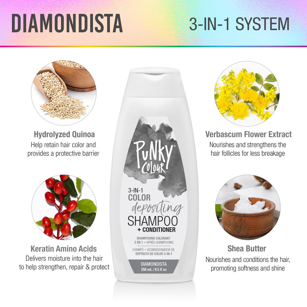 Punky Colour 3-in-1 Color Depositing Hair Cleanser & Conditioner – Diamondista (8.5 fl oz)