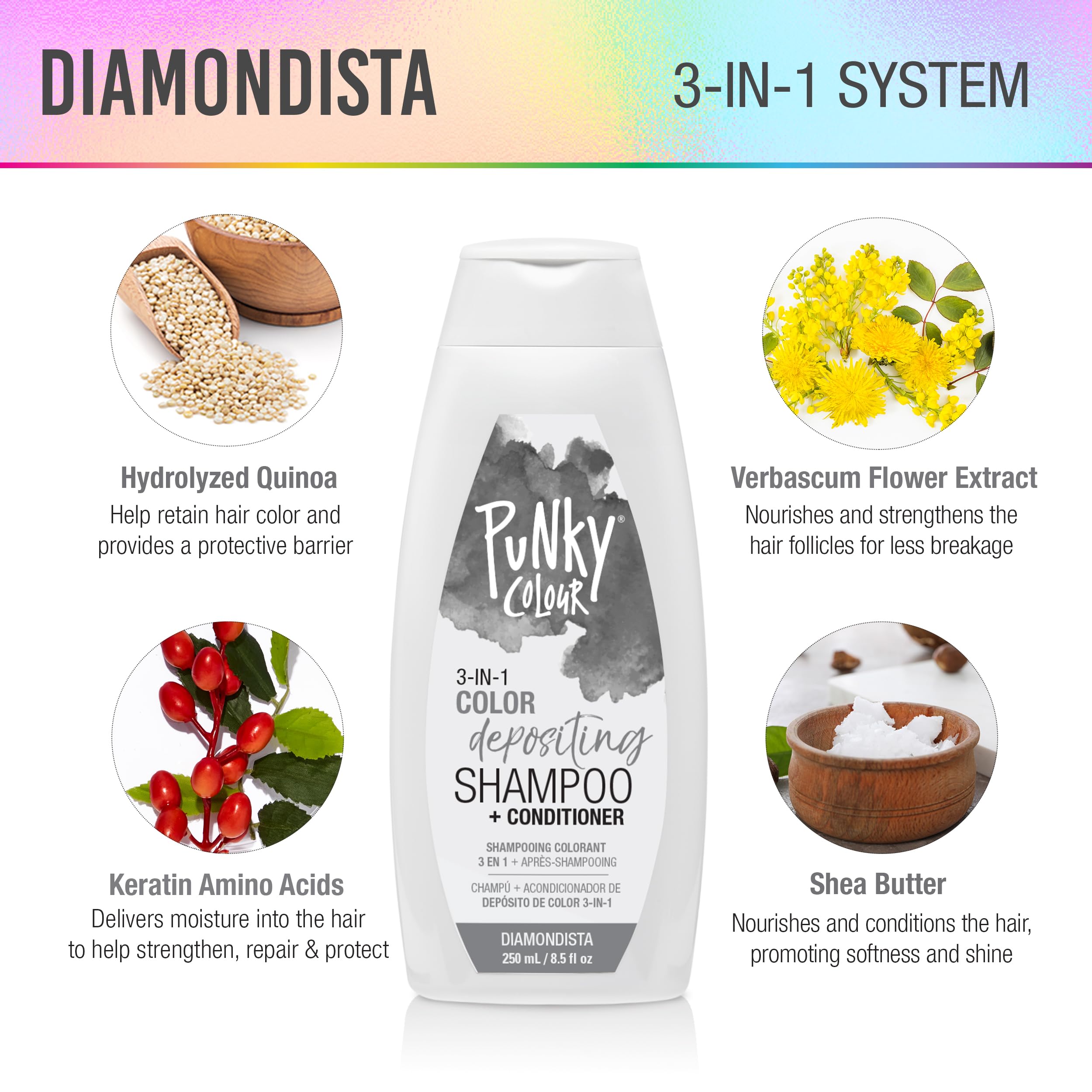 Punky Colour 3-in-1 Color Depositing Hair Cleanser & Conditioner – Diamondista (8.5 fl oz)