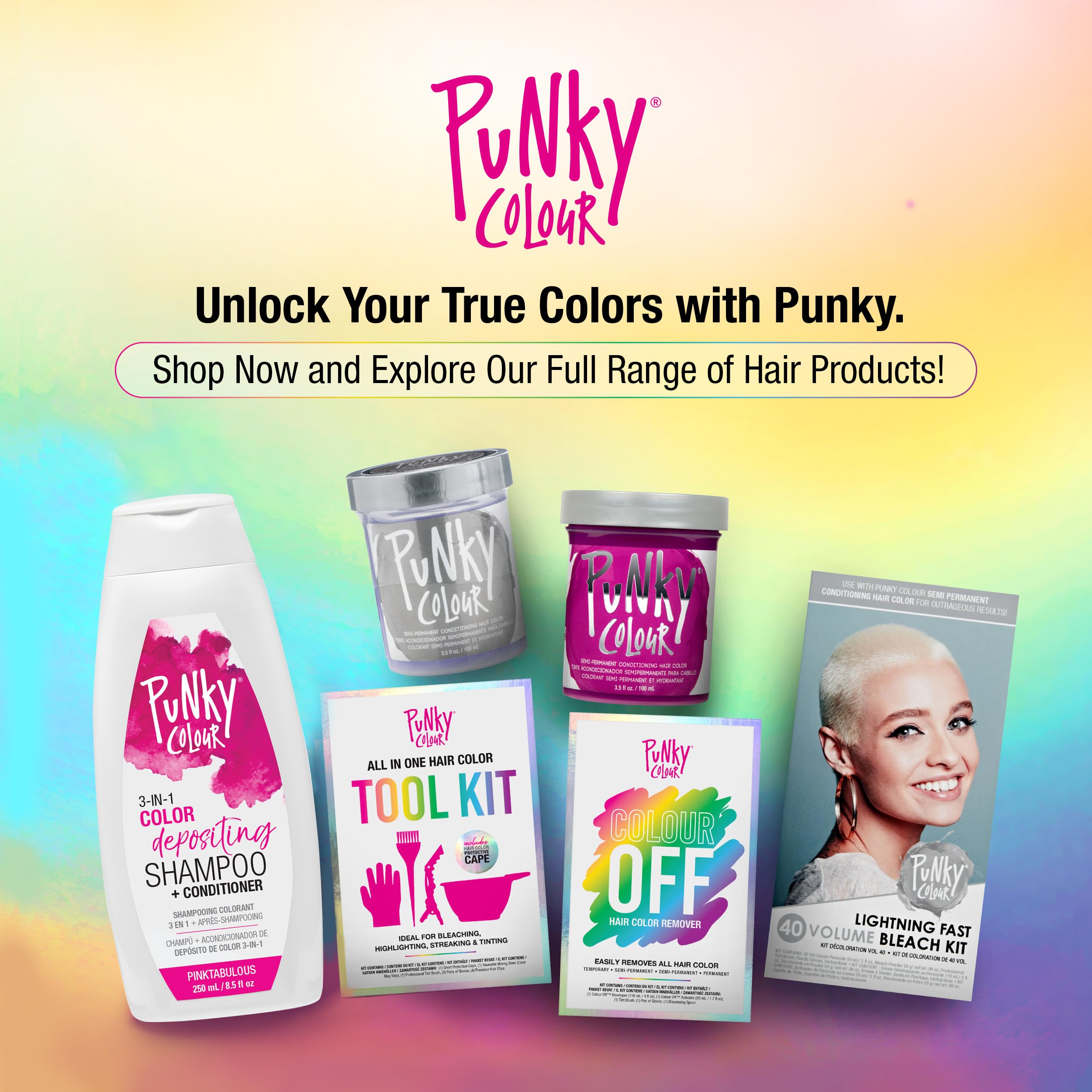 Punky Colour 3-in-1 Color Depositing Hair Cleanser & Conditioner – Pinktabulous, 8.5 oz