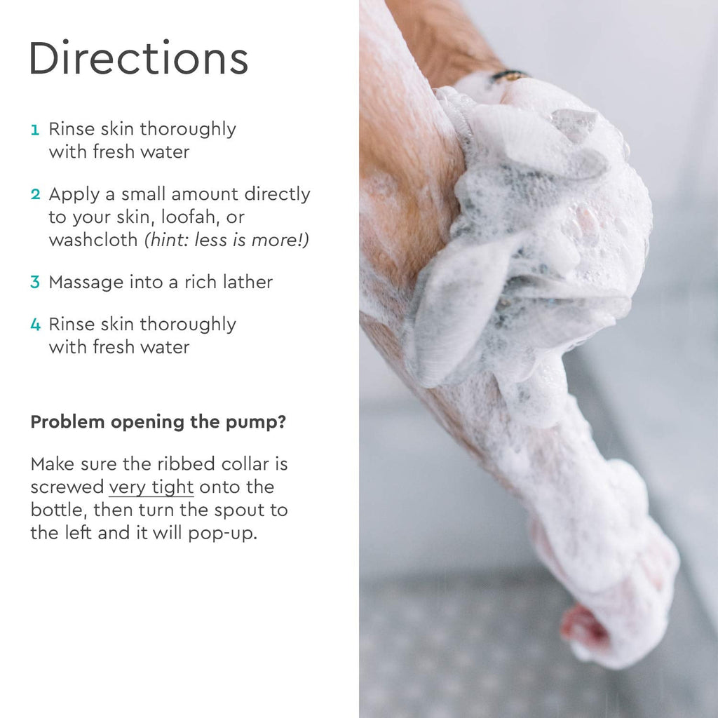 Puracy Body Wash - Natural Plant-Based Hydrating Shower Gel for Sensitive Skin, Citrus Sea Salt 12 oz