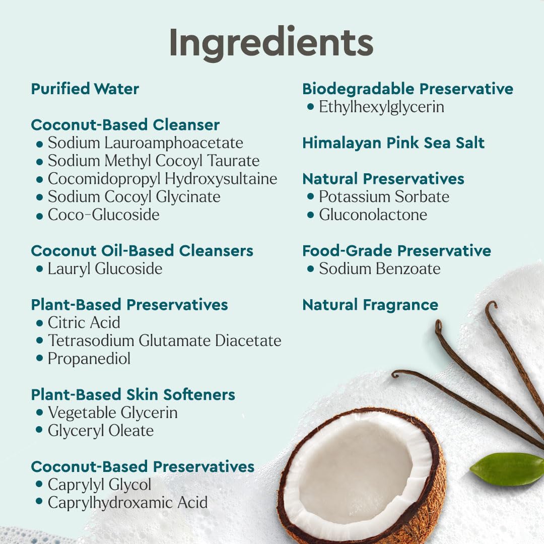 Puracy Body Wash – Natural Plant-Powered Shower Gel for All Ages (Coconut Vanilla, 48 oz Refill)