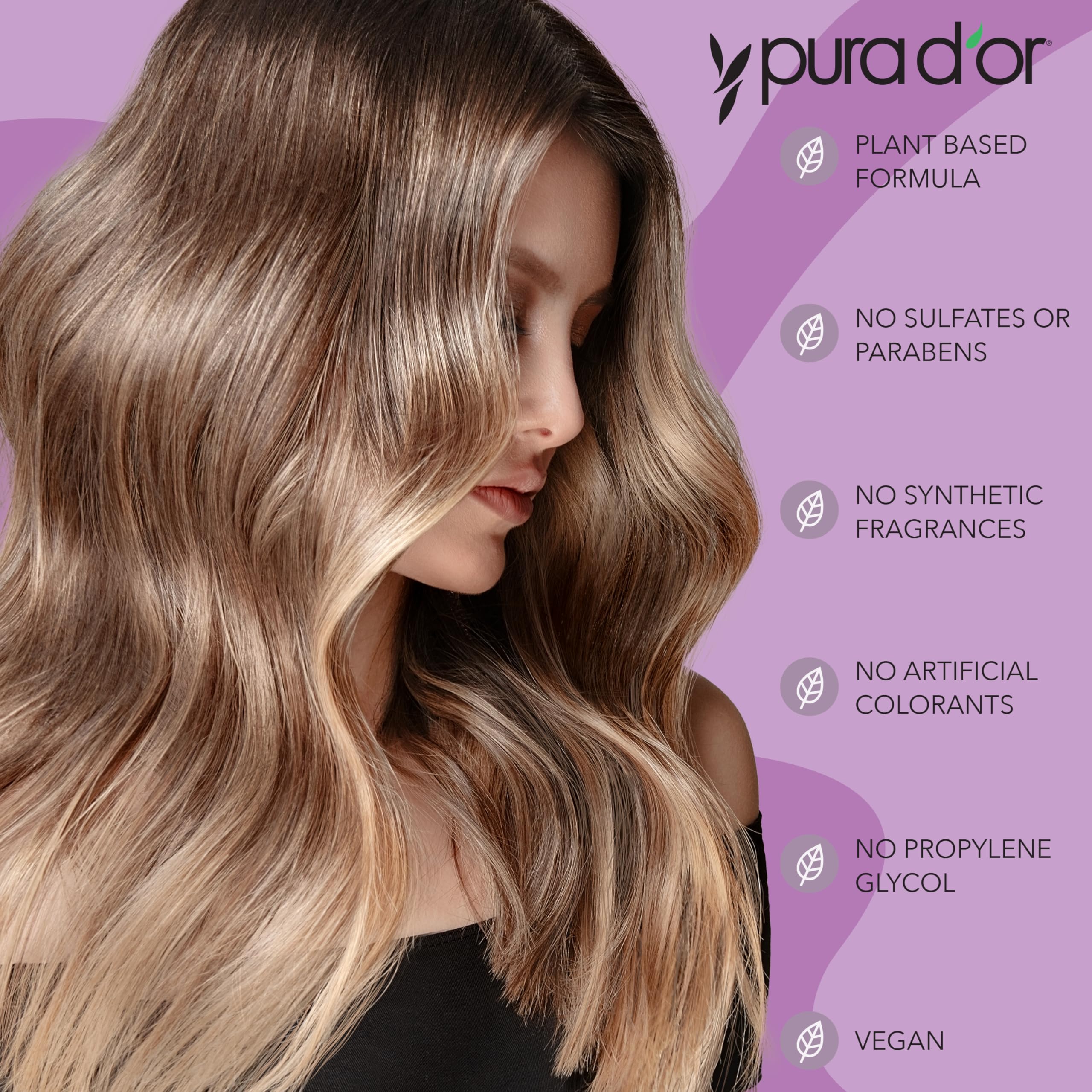 PURA D'OR Color Harmony Purple Shampoo & Conditioner Set (16oz x 2) for Bleached, Blonde & Color-Treated Hair