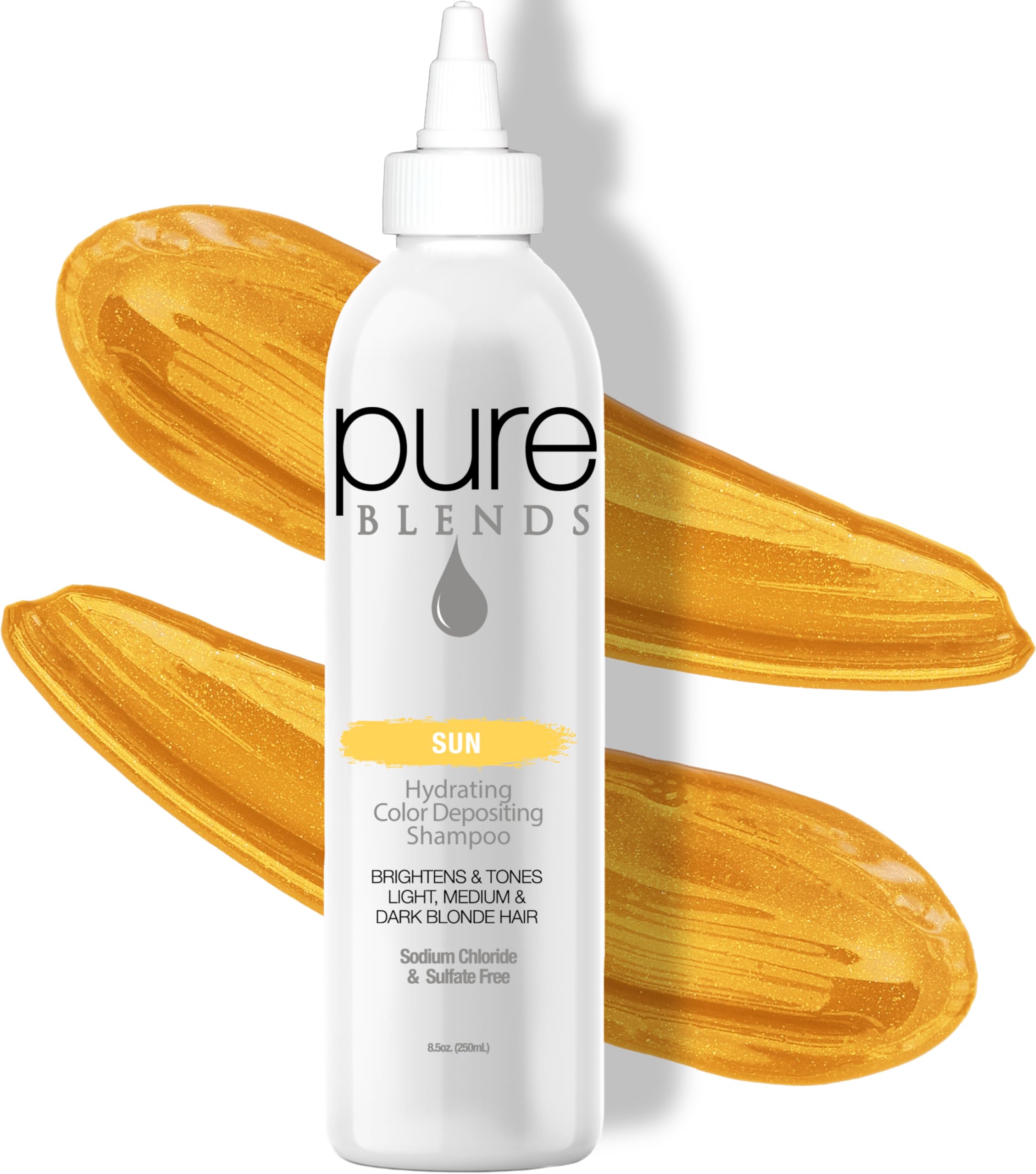 Pure Blends Sun Hydrating Color Depositing Shampoo | Brighten & Tone Color-Treated Hair (8.5 oz)