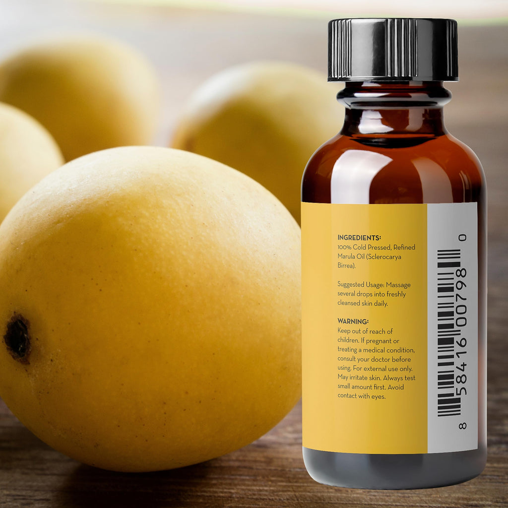Pure Body Naturals Marula Facial Oil | 1 fl oz | Cold-Pressed, Refined Luxury Oil for Face & Hair – Vegan, Gluten-Free