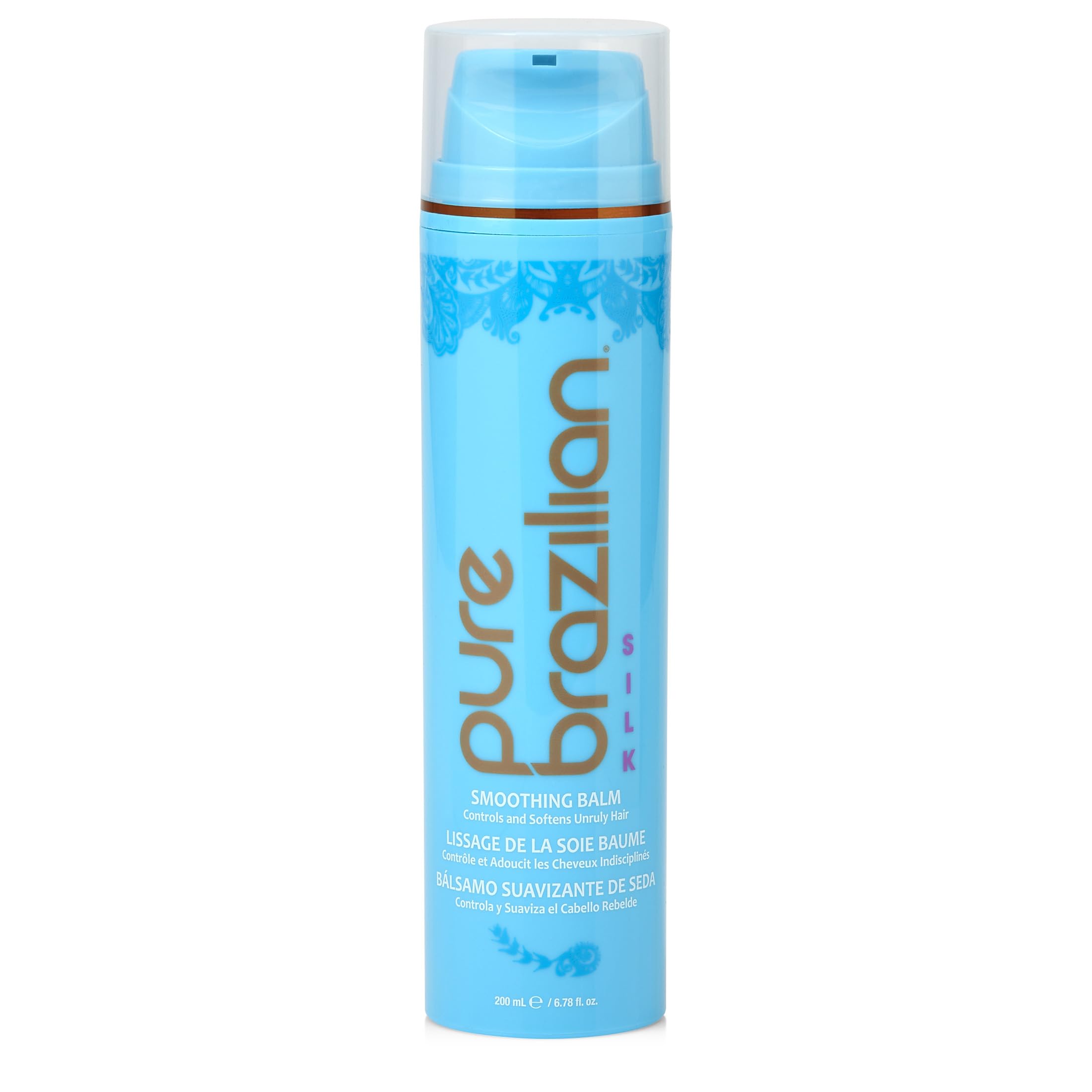 Pure Brazilian Silk Smoothing Balm with Keratin, Coconut Oil, Anti-Frizz – 6.78 Oz