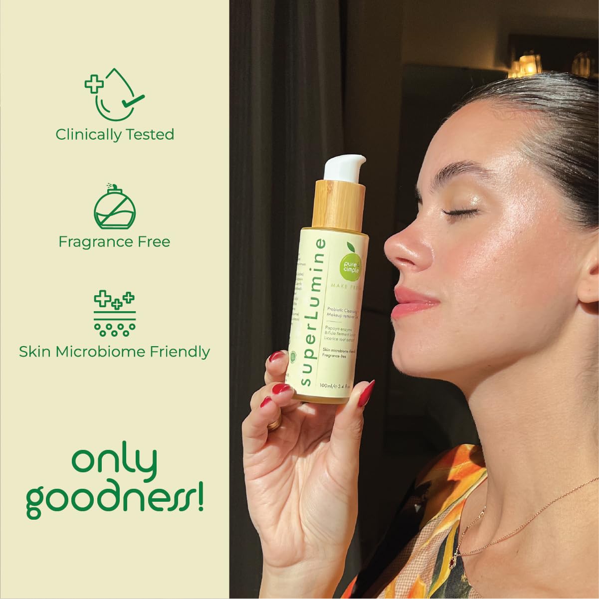 Pure Cimple Probiotic Face Cleanser – Gentle Makeup Remover for Dry, Sensitive Skin