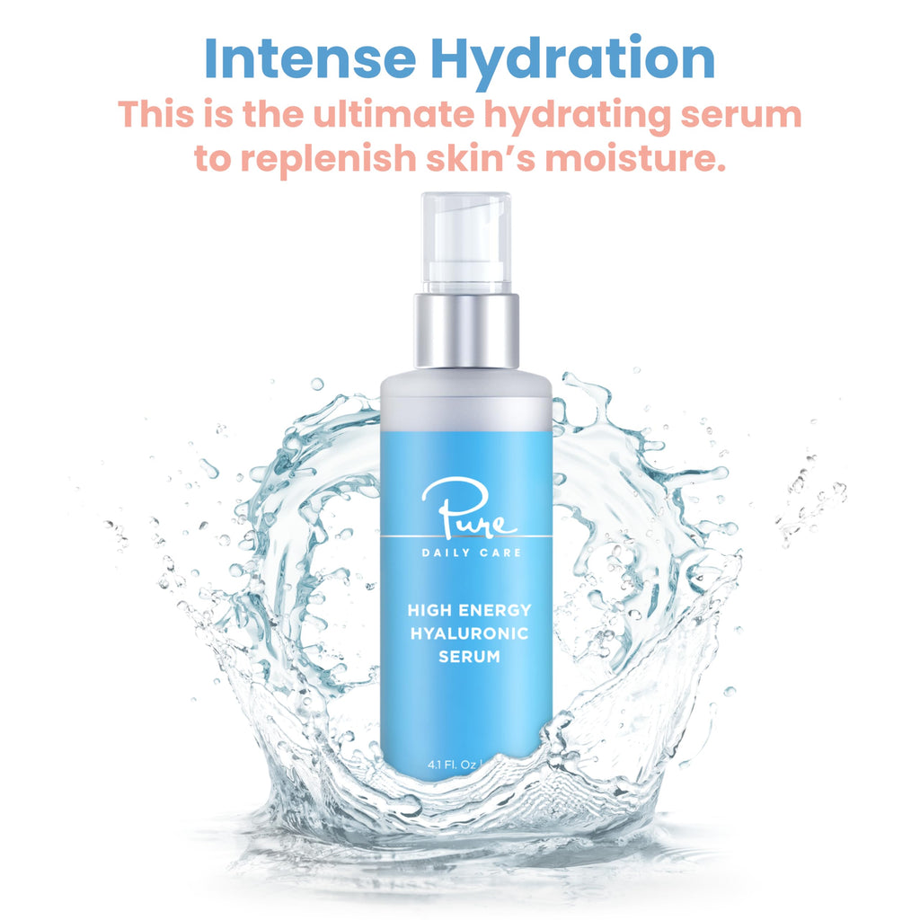 Pure Daily Care High Energy Hyaluronic Serum — Hydrating Clinical-Grade Hyaluronic Acid (4 fl oz)