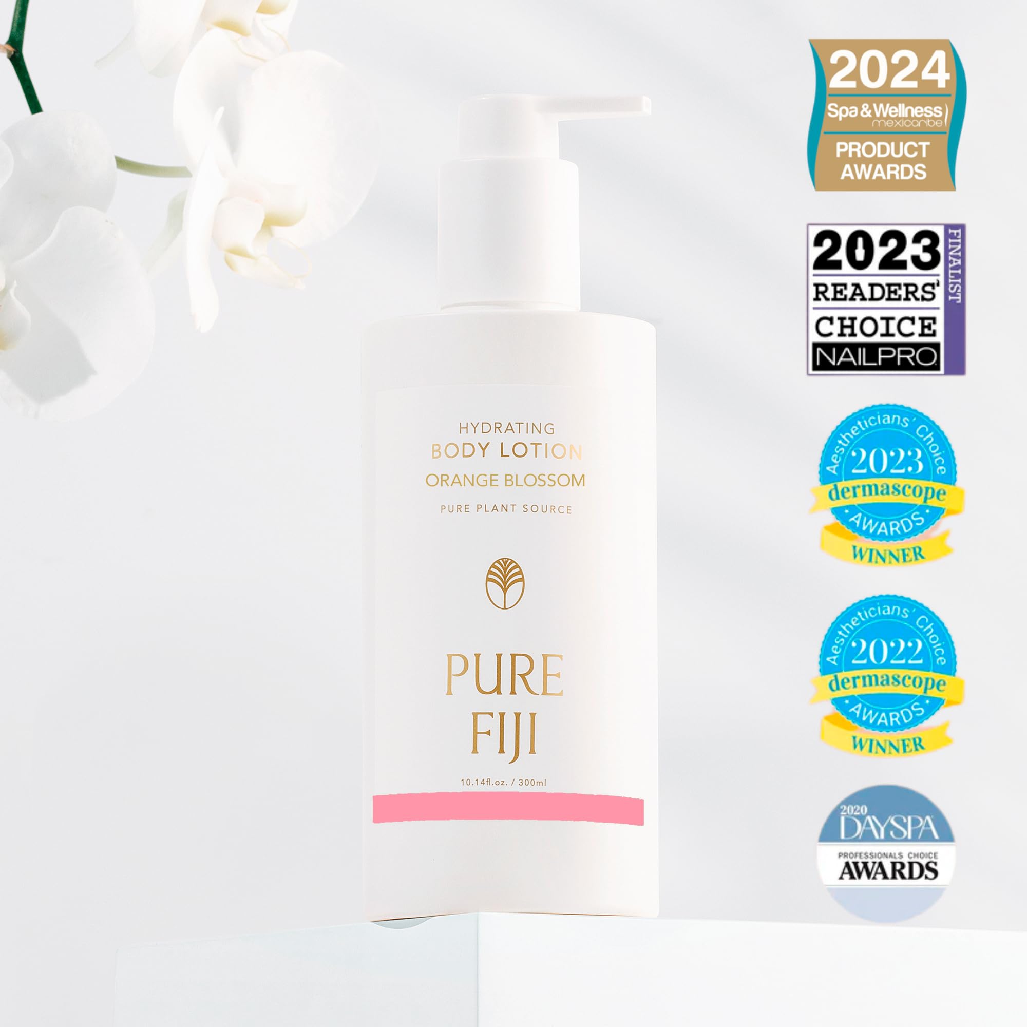 PURE FIJI Hydrating Body Lotion – Orange Blossom, Lightweight Moisturizer with Hyaluronic Acid