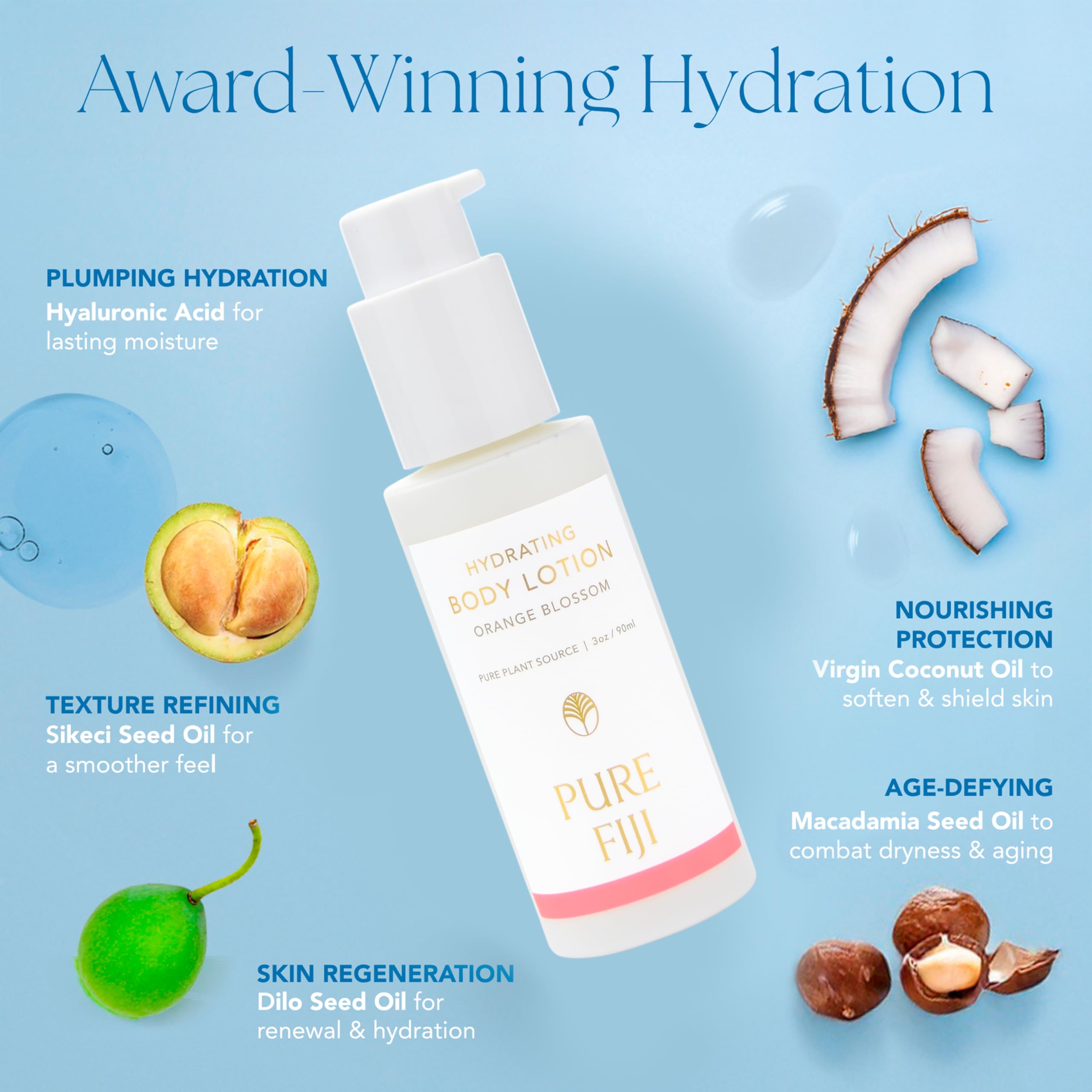 PURE FIJI Hydrating Body Lotion Travel Size – Orange Blossom (3oz/90ml)