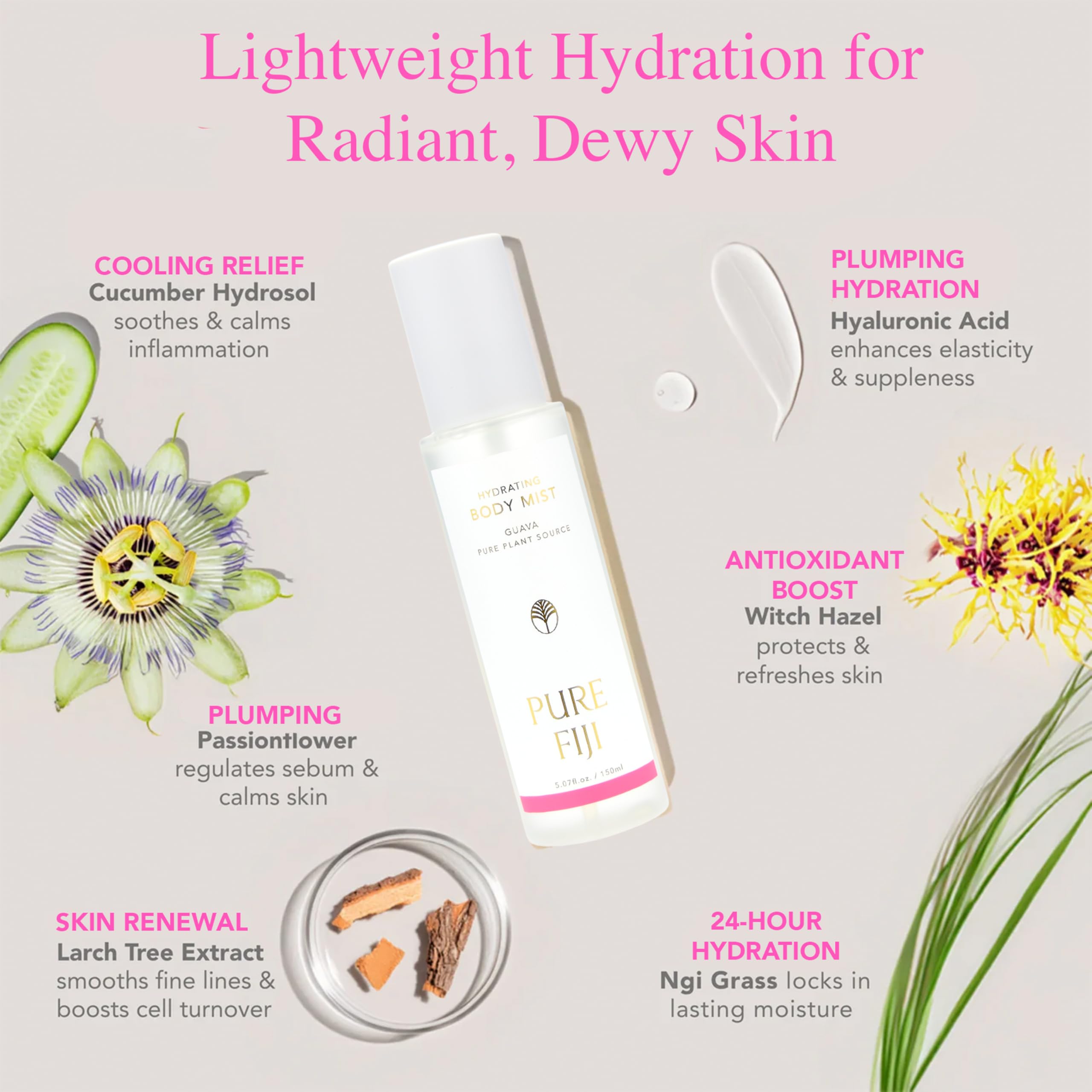 PURE FIJI Hydrating Body Mist Guava – Instant Hydration, Glow & Refreshment