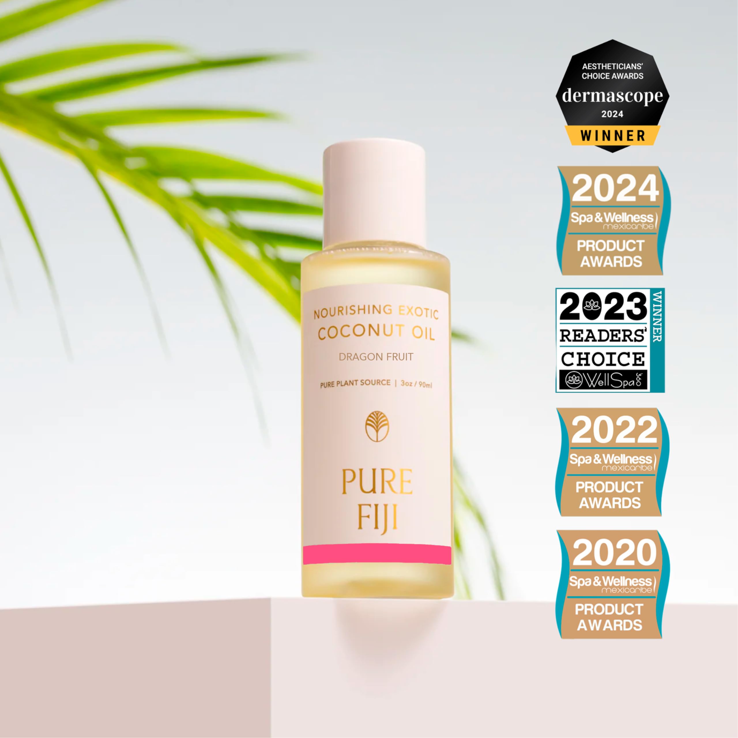 PURE FIJI Travel Size Nourishing Exotic Coconut Oil with Dragon Fruit – 3 oz / 90 ml