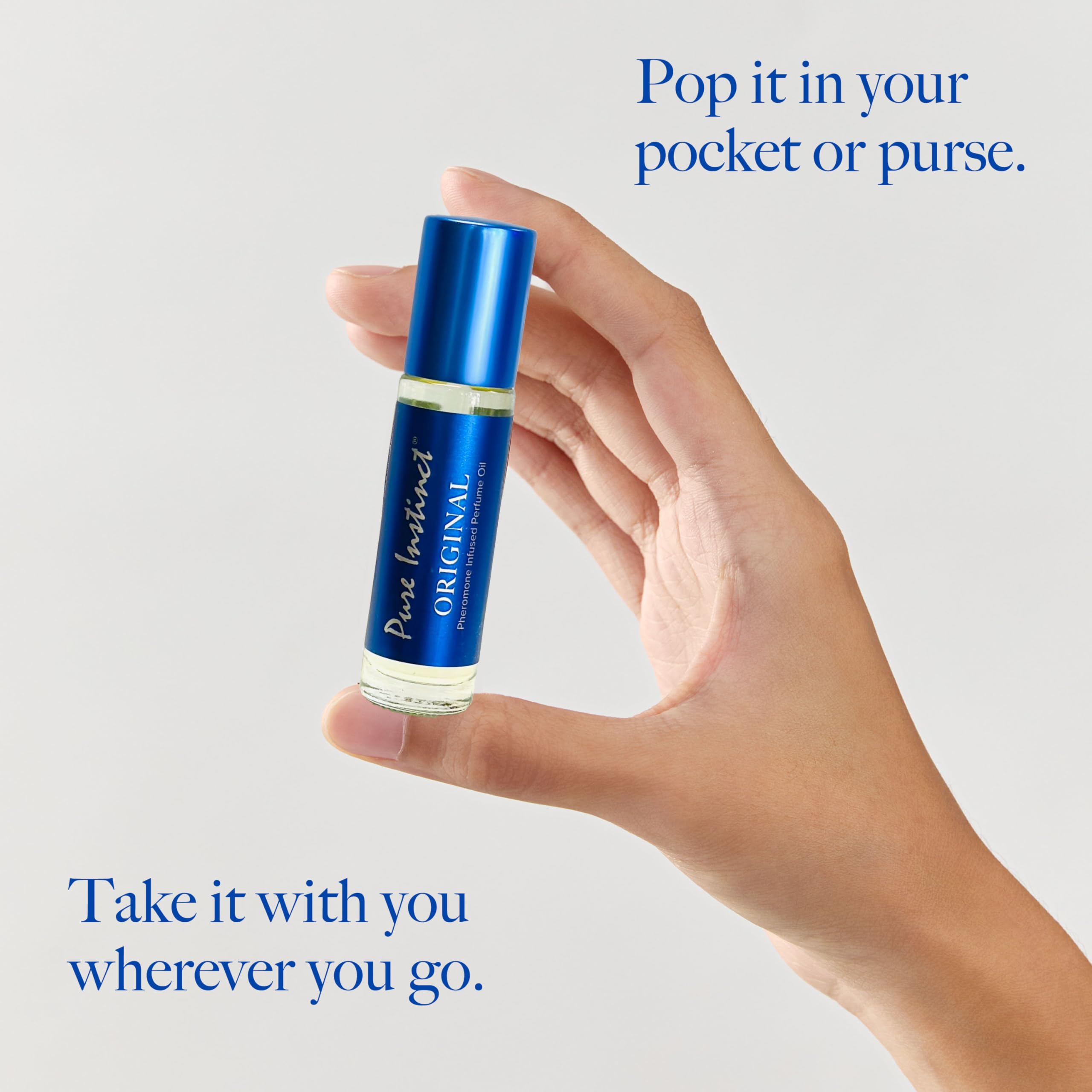 Pure Instinct Roll-On (2-Pack) - Original Pheromone-Infused Essential Oil Perfume Cologne - Unisex TSA Ready