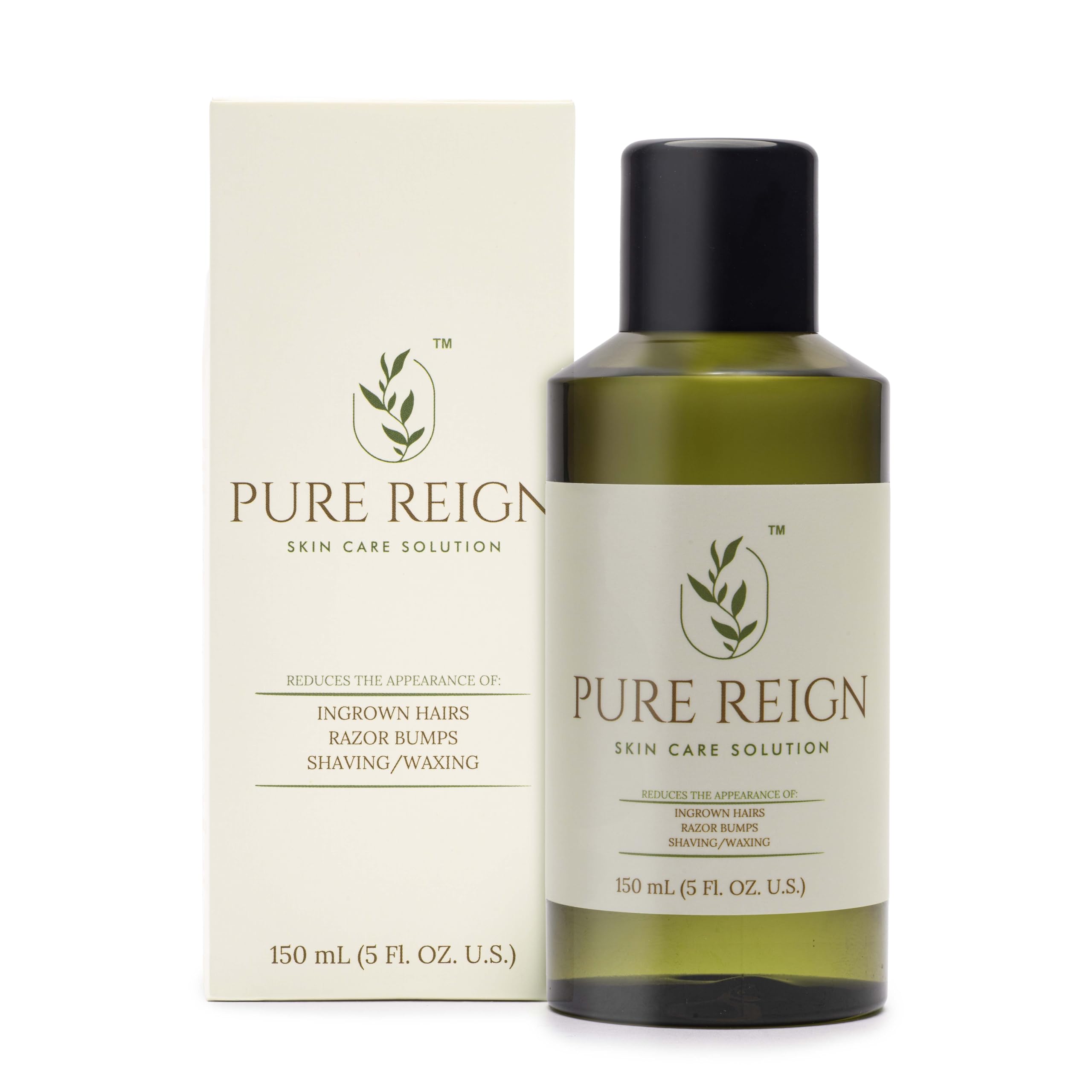 Pure Reign Skin Care Solution | Ingrown Hairs, Razor Bumps & Shaving Aftercare | 5oz (150ml)