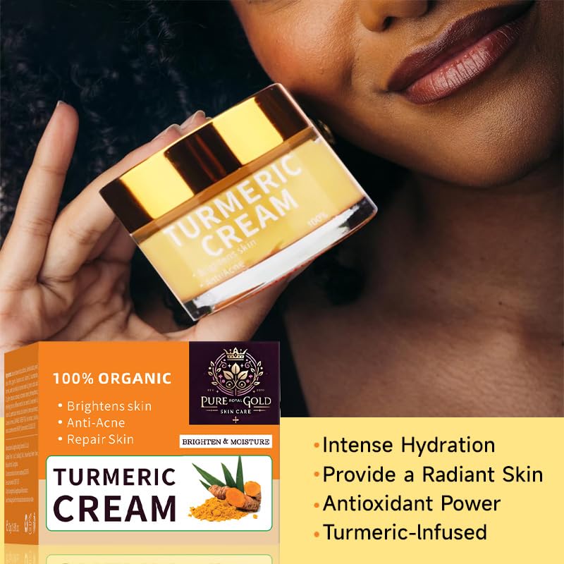 Pure Royal Gold Turmeric Cream – Brightening & Anti-Acne Facial Moisturizer