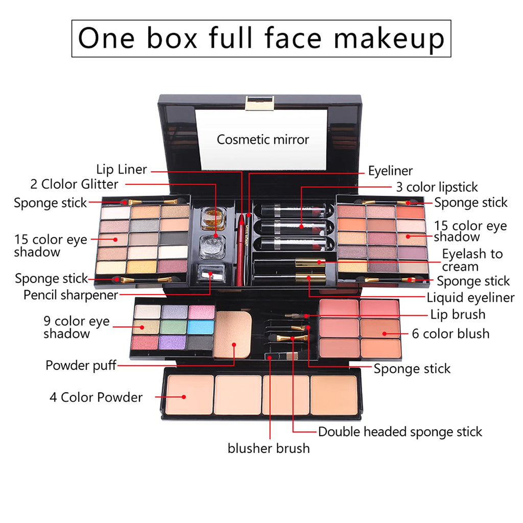 Pure Vie 54-Color All-in-One Holiday Gift Makeup Set | Complete Starter Kit