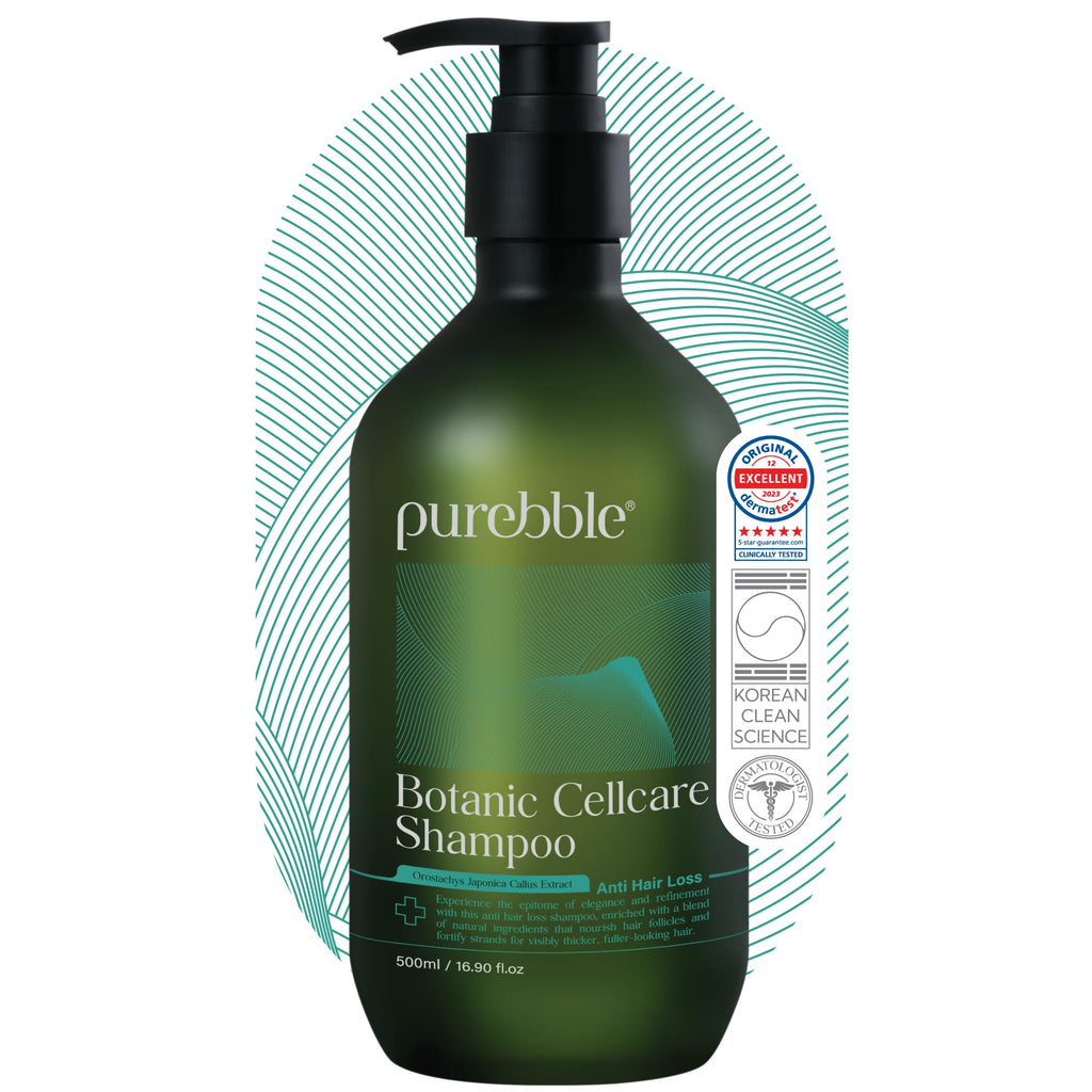 PUREBBLE Anti-Hair Loss Shampoo Botanic Cellcare 500ml – pH Balanced, Sulfate-Free, Color-Safe