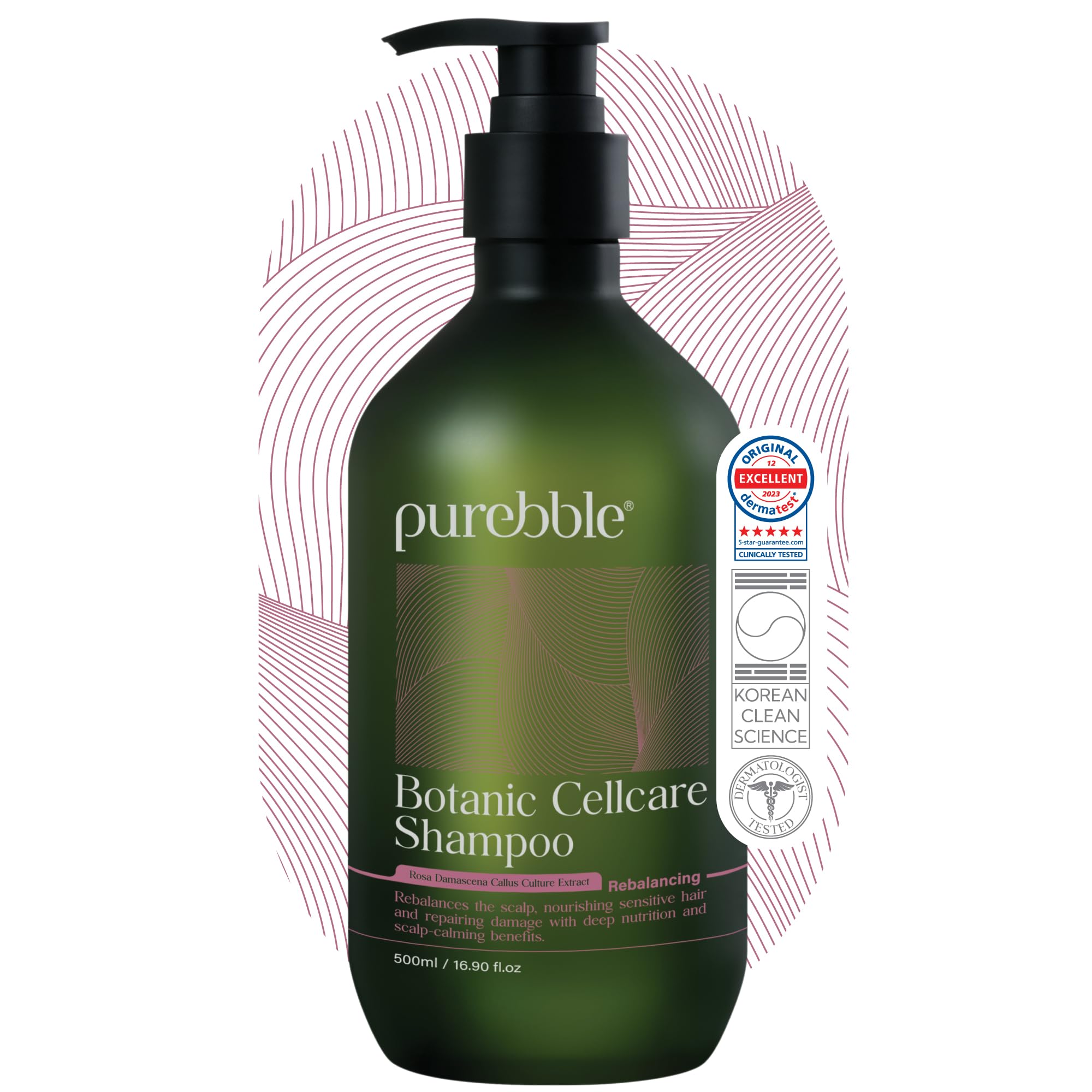 PUREBBLE Rebalancing Botanic Shampoo 500ml | Sulfate-Free, Color-Safe, pH 5.5