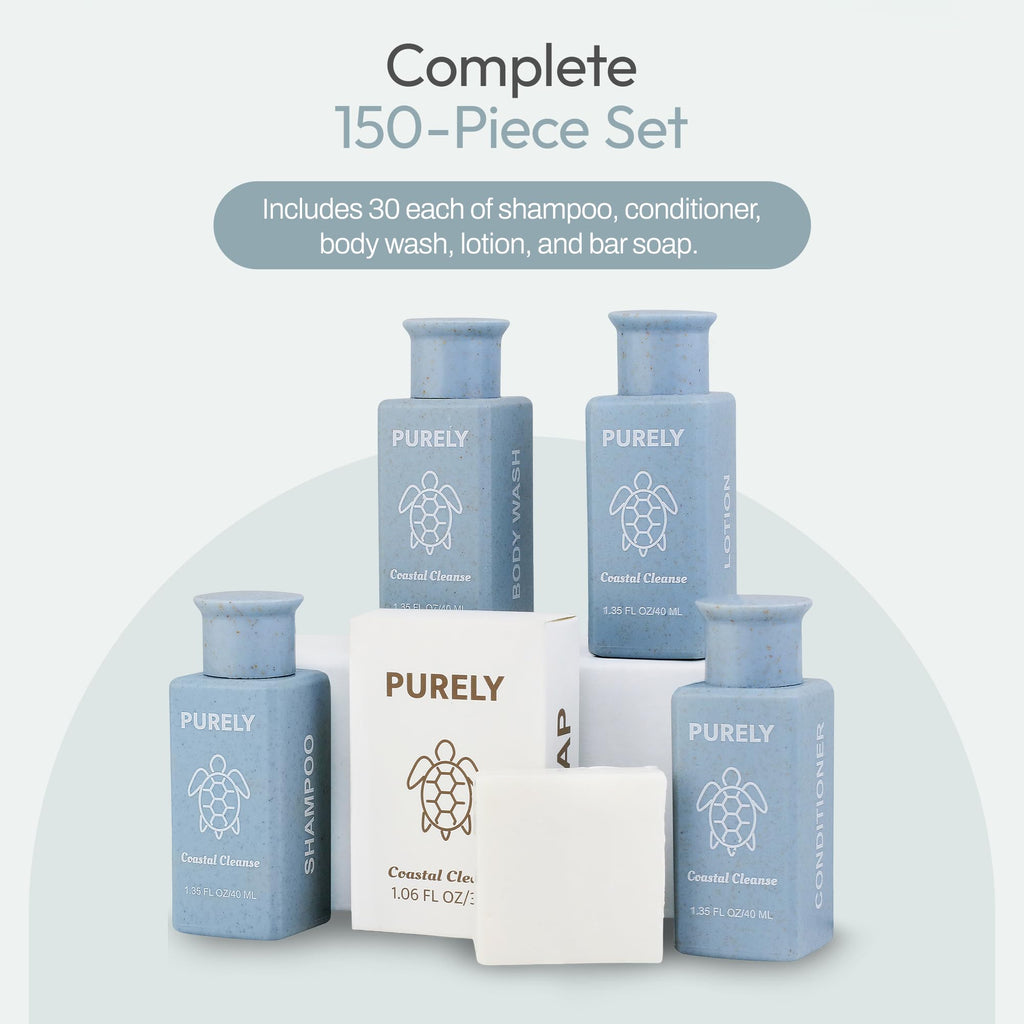 Purely 150-Piece Hotel Toiletries Bulk Set — Airbnb & Hospitality Essentials